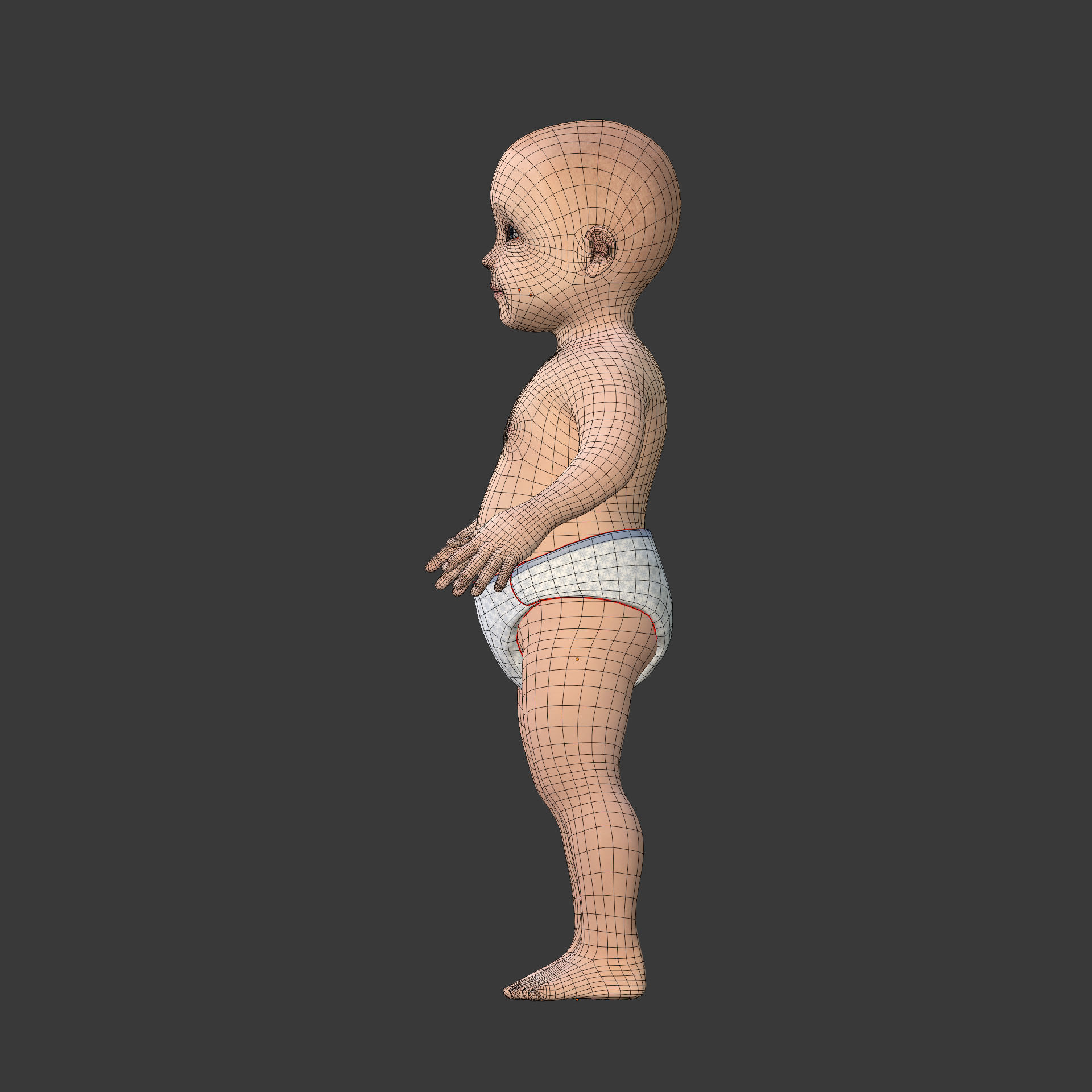 Rigged Baby Model Low-poly 3D model_15