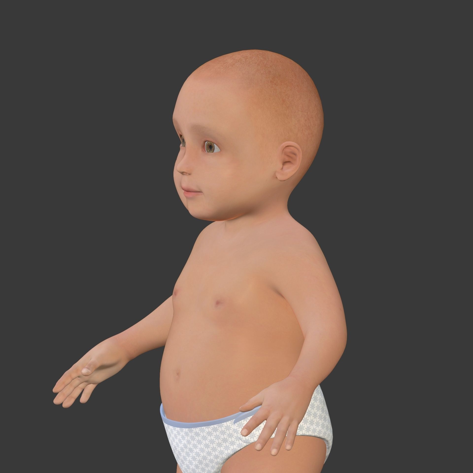 Rigged Baby Model Low-poly 3D model_5