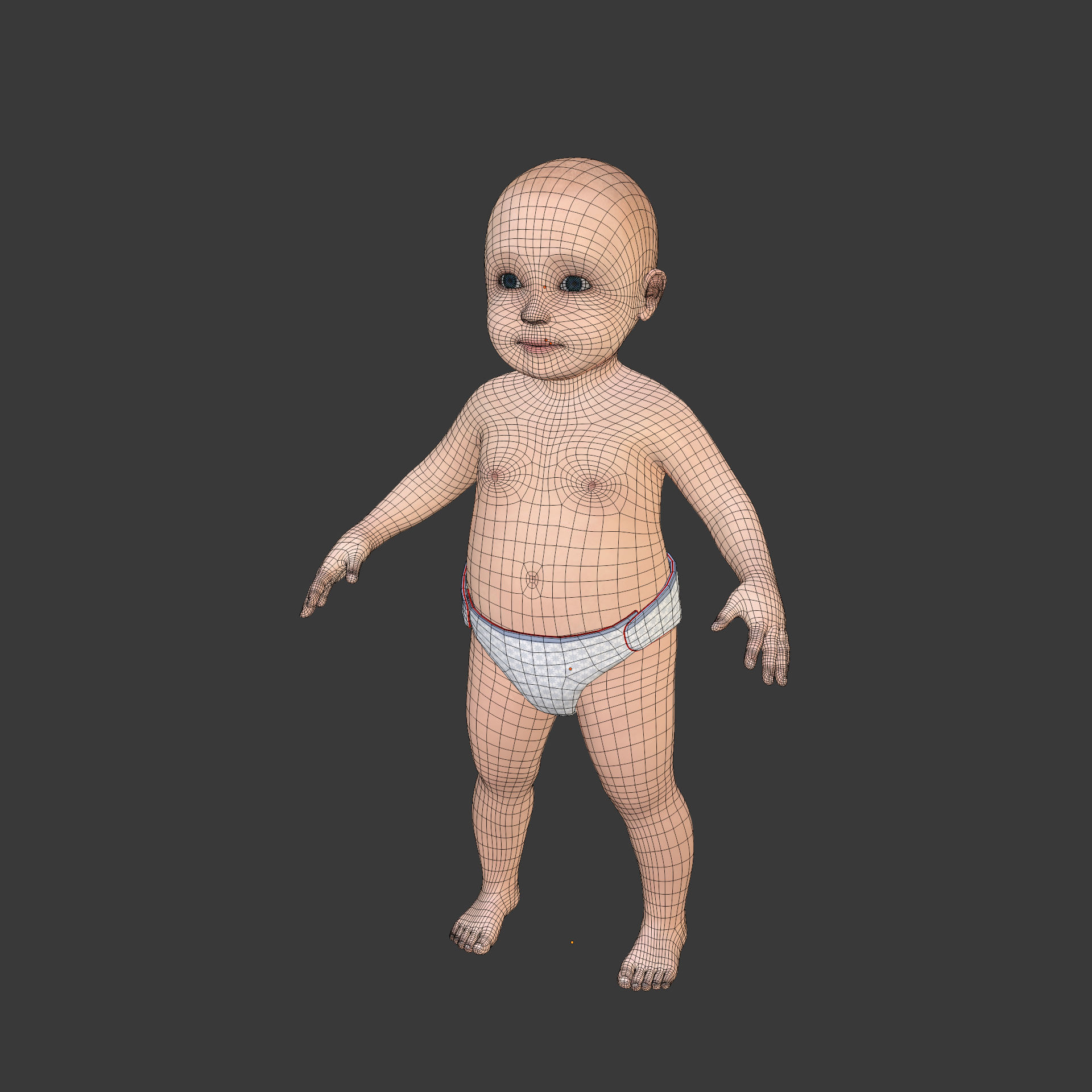 Rigged Baby Model Low-poly 3D model_10