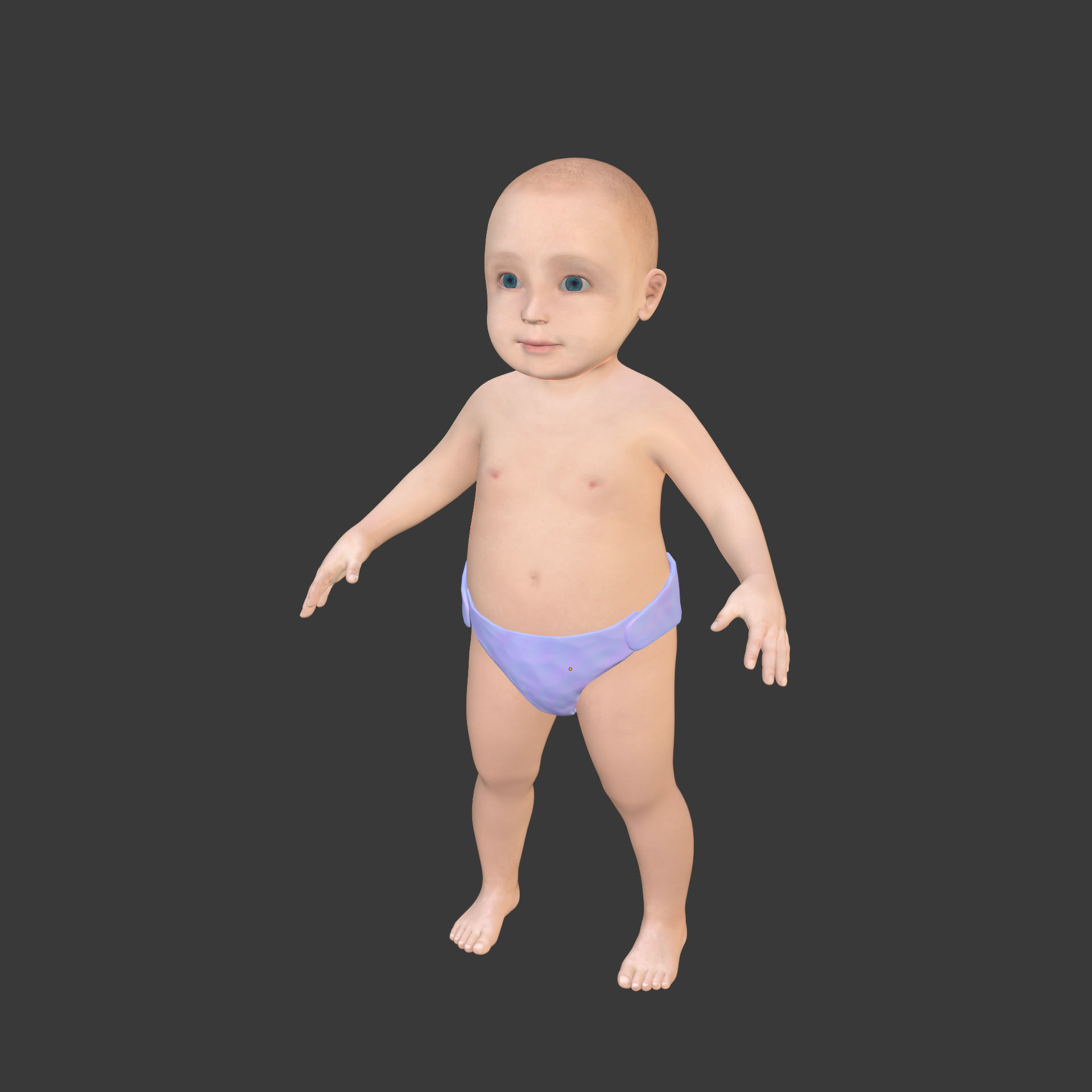 Rigged Baby Model Low-poly 3D model_8