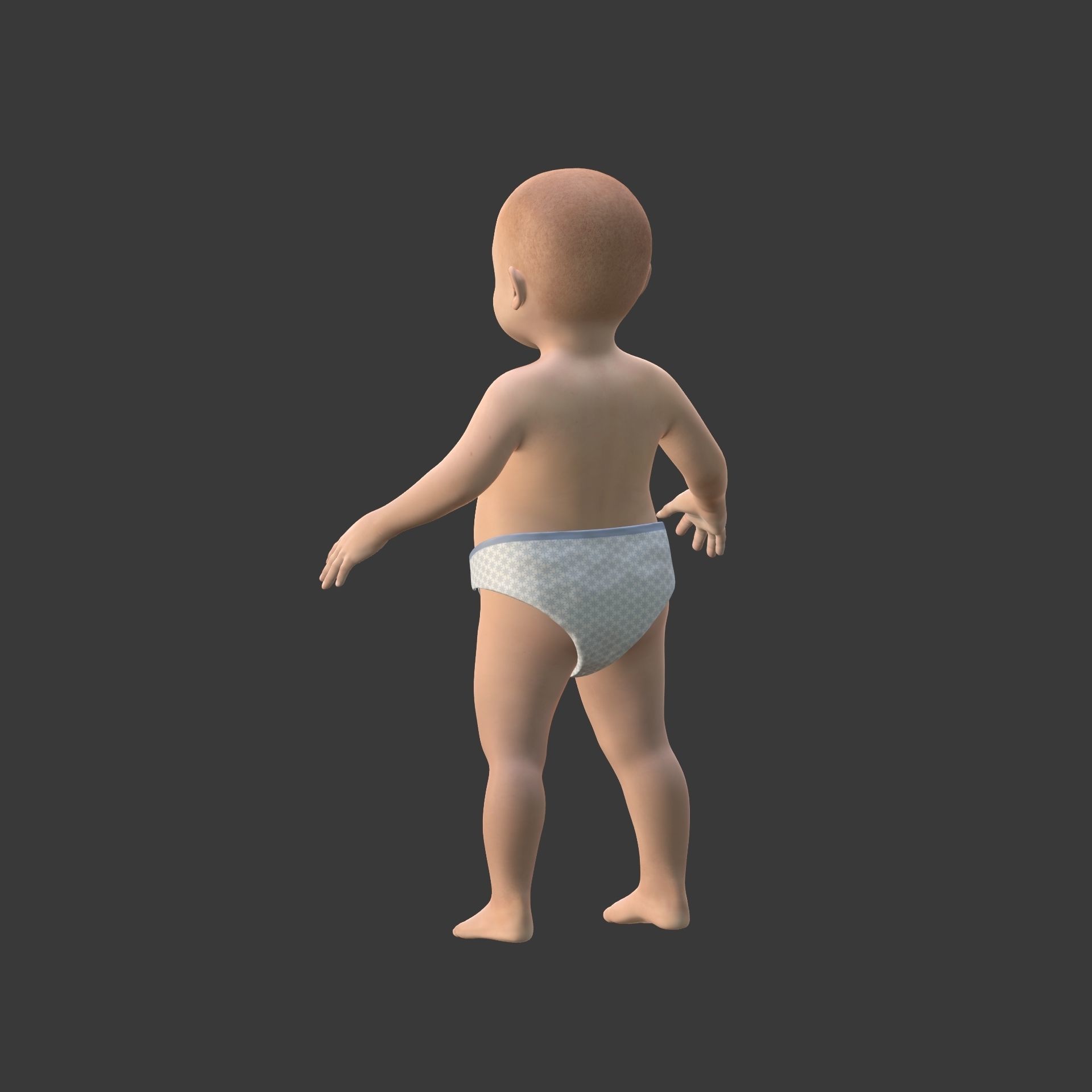 Rigged Baby Model Low-poly 3D model_17