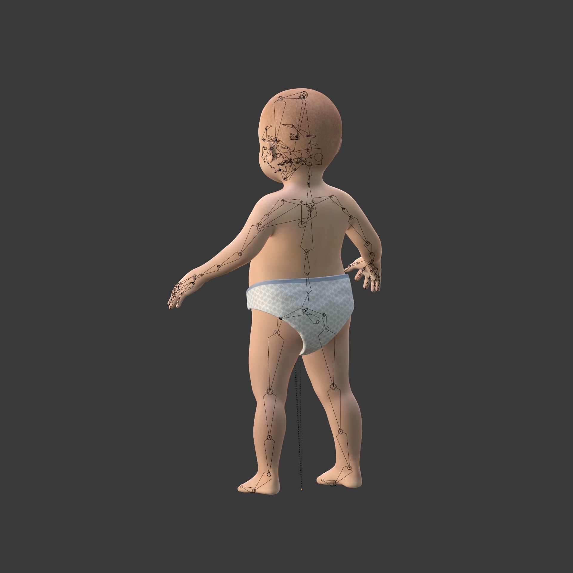 Rigged Baby Model Low-poly 3D model_16