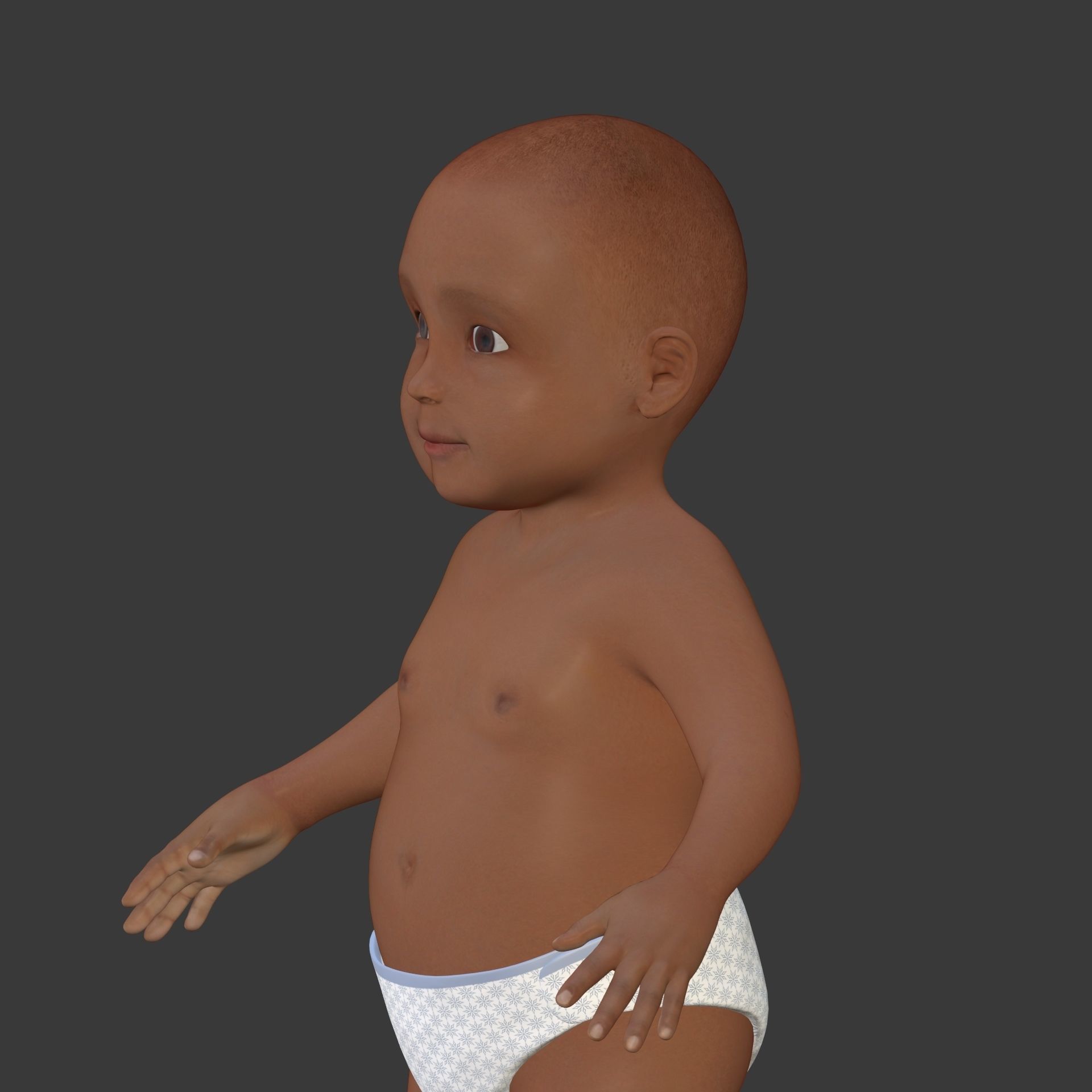 Rigged Baby Model Low-poly 3D model_6