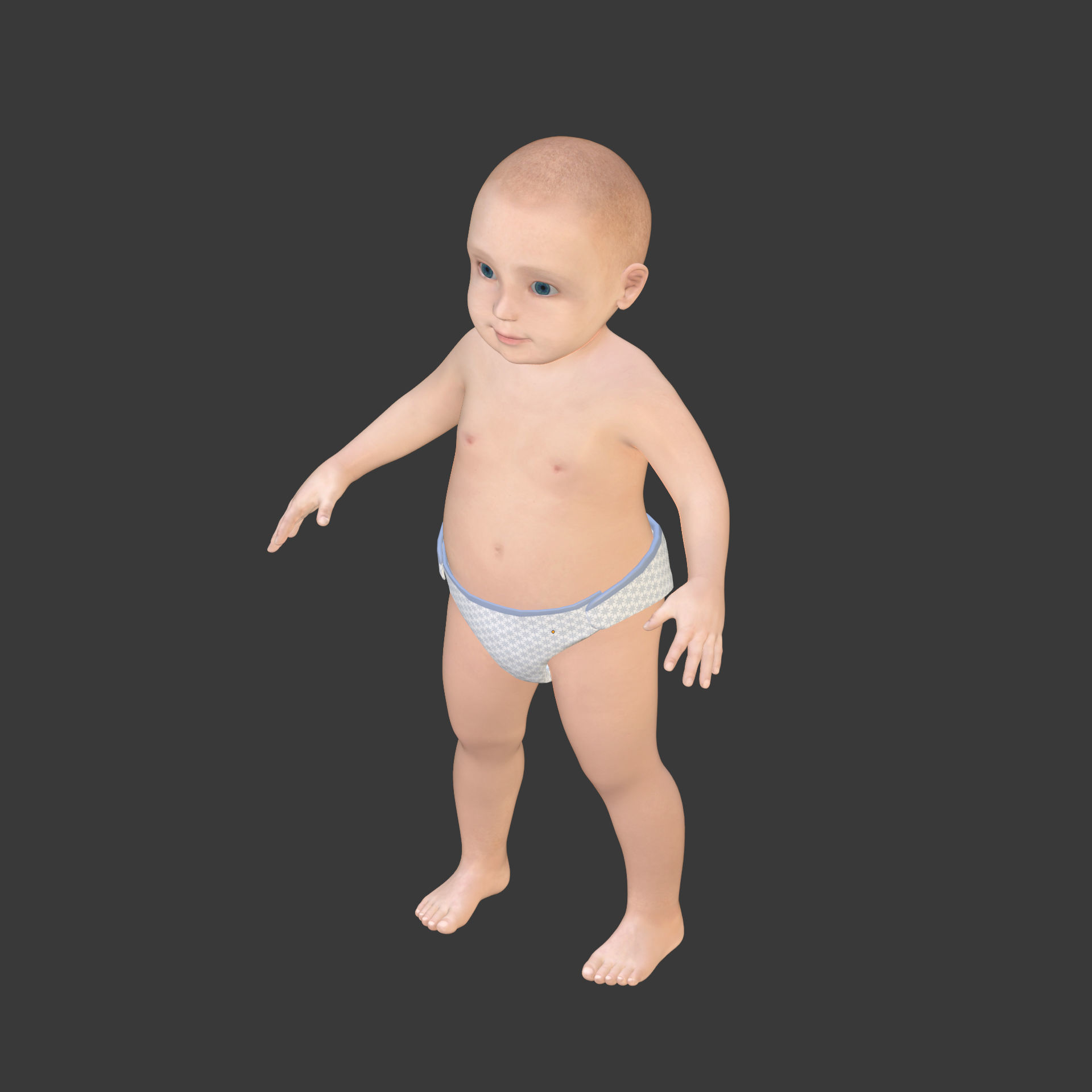 Rigged Baby Model Low-poly 3D model_19