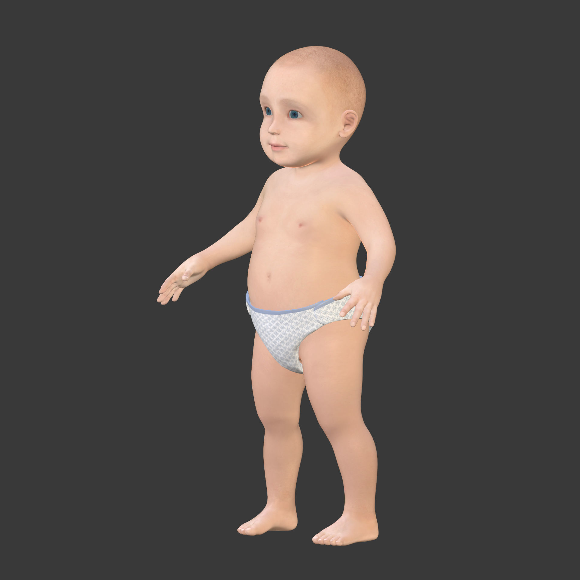 Rigged Baby Model Low-poly 3D model_12