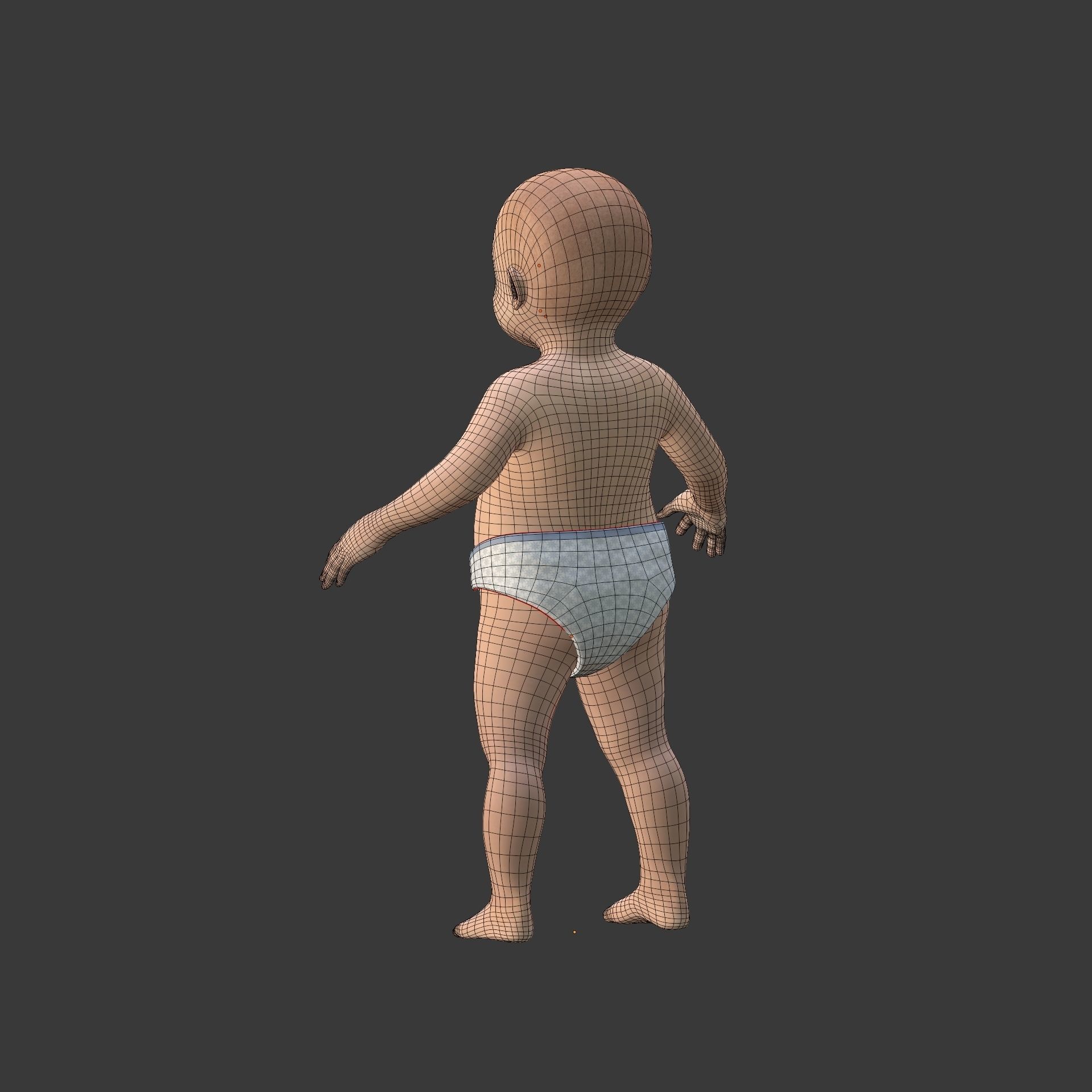 Rigged Baby Model Low-poly 3D model_18