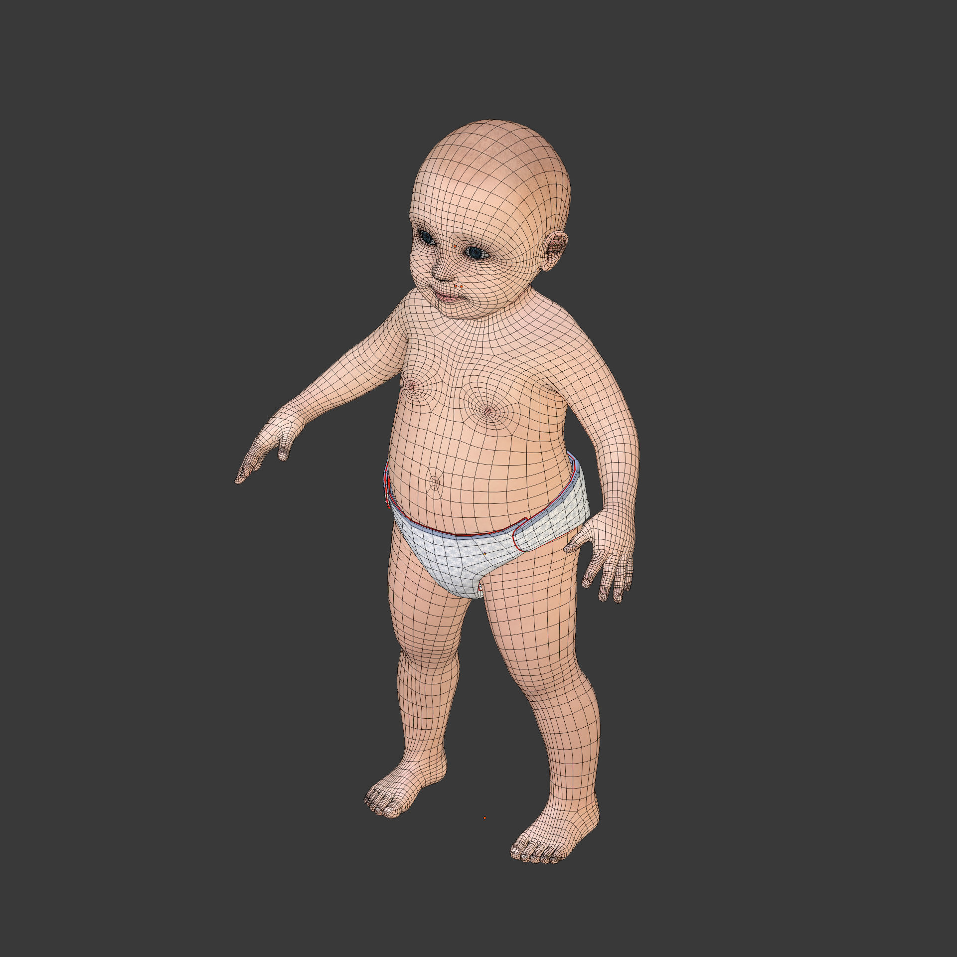 Rigged Baby Model Low-poly 3D model_20