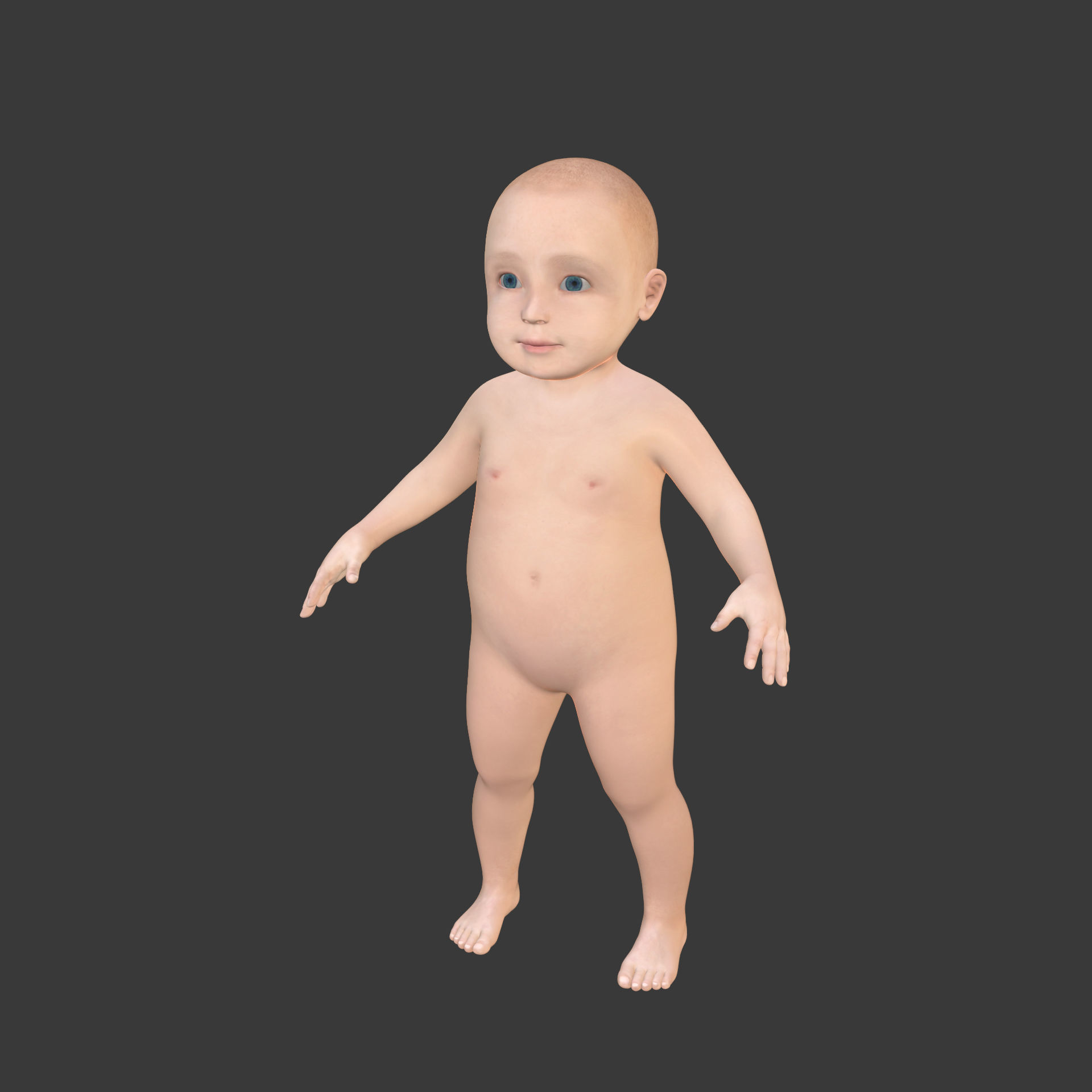 Rigged Baby Model Low-poly 3D model_7
