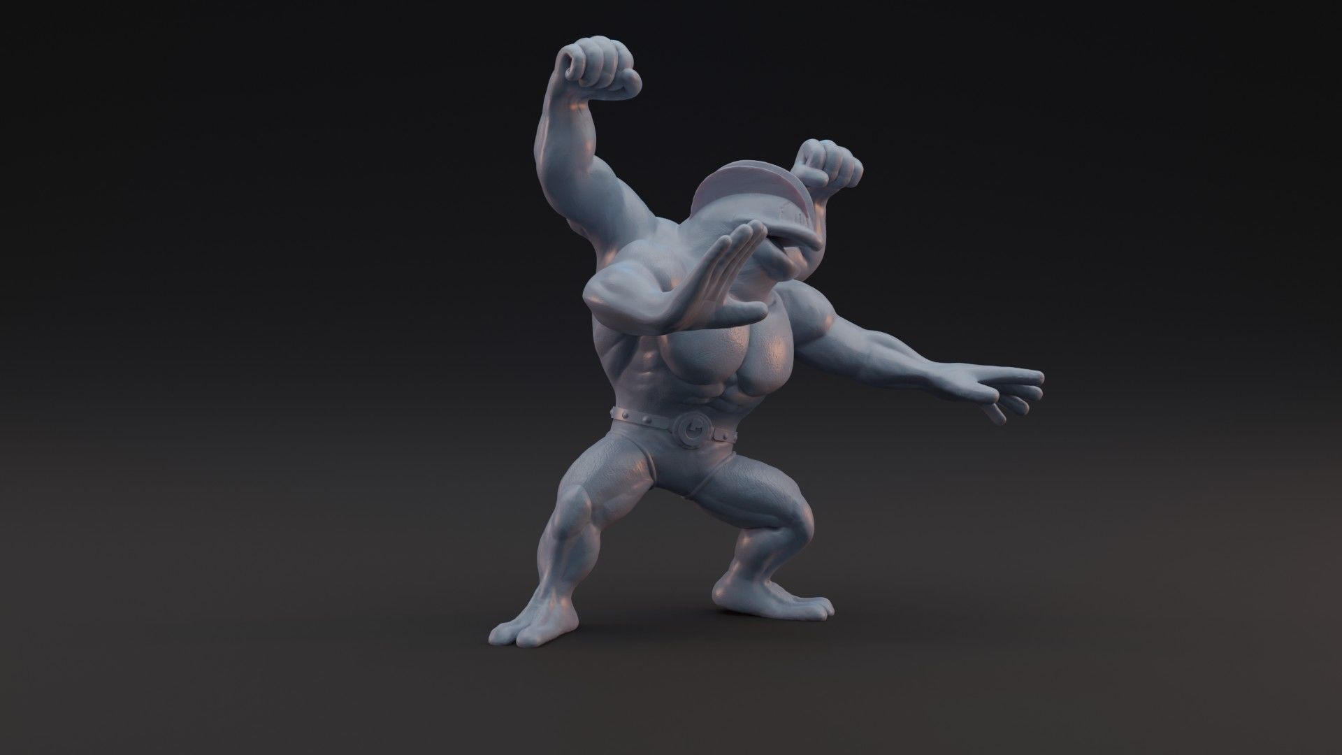 MACHAMP - PRE-SUPPORTED POKEMON 3D print model_1