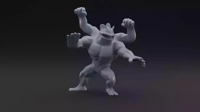 MACHAMP - PRE-SUPPORTED POKEMON 3D print model