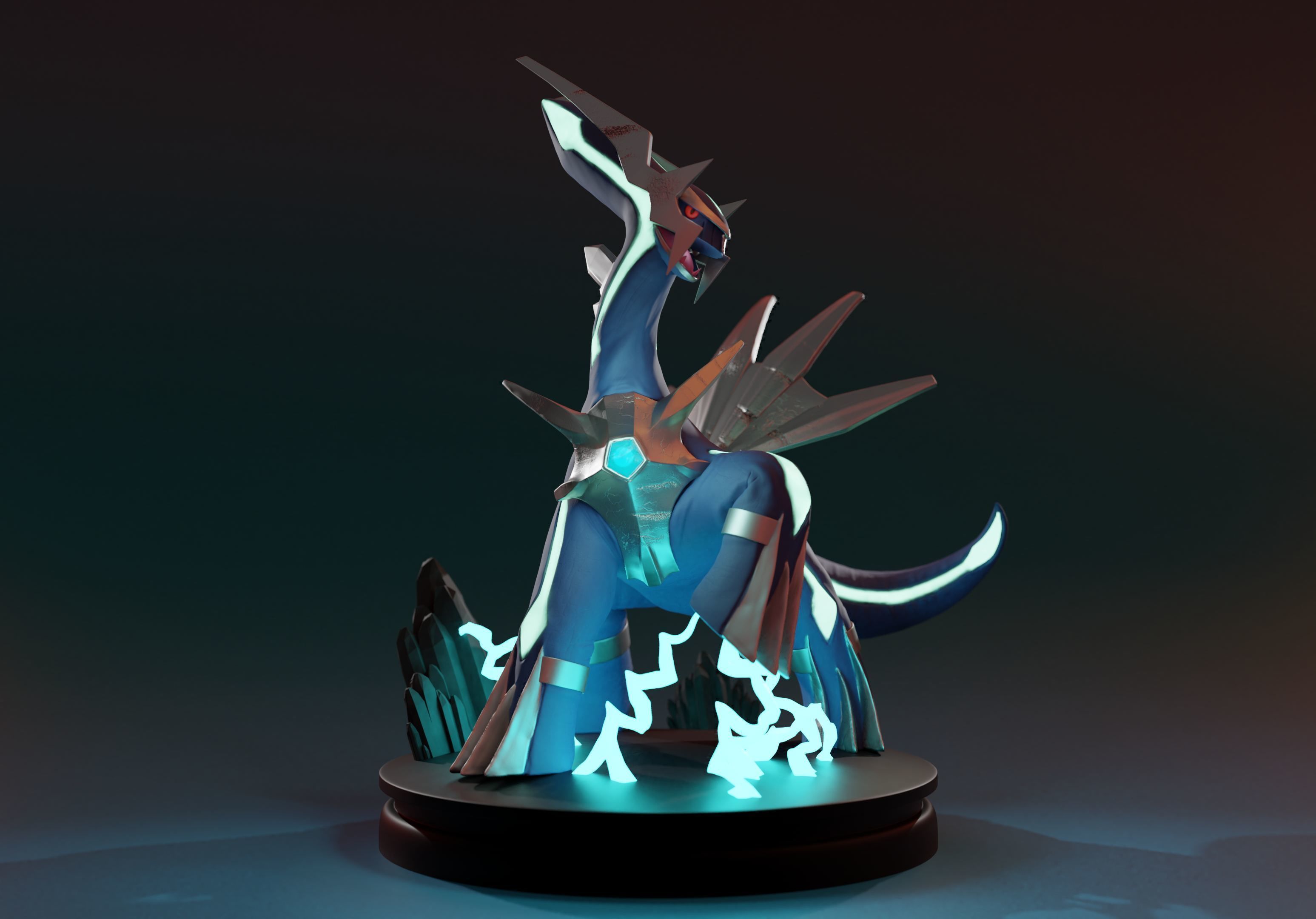 DIALGA - 3D PRINTABLE POKEMON with cuts and as a whole 3D print model_8