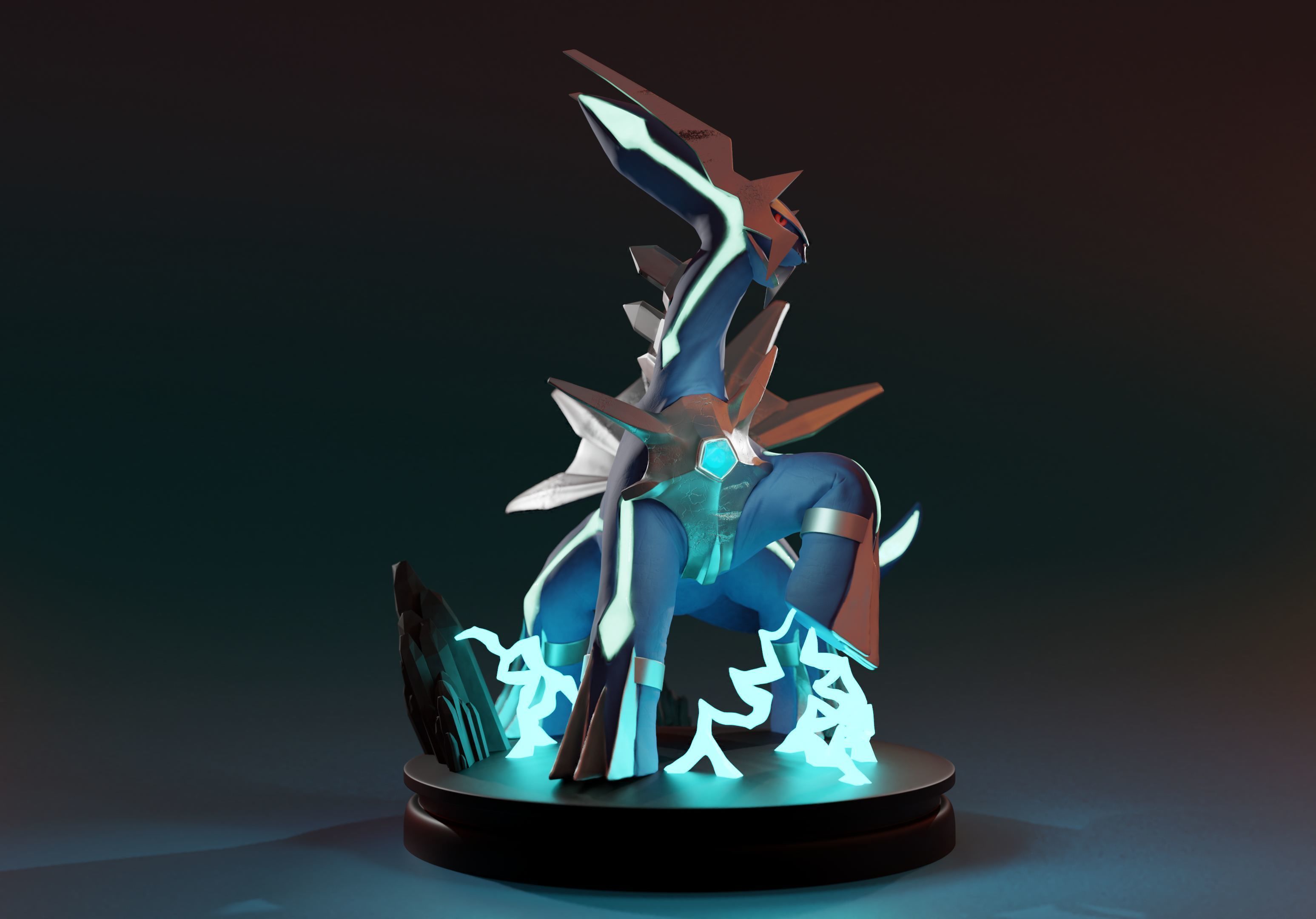 DIALGA - 3D PRINTABLE POKEMON with cuts and as a whole 3D print model_7