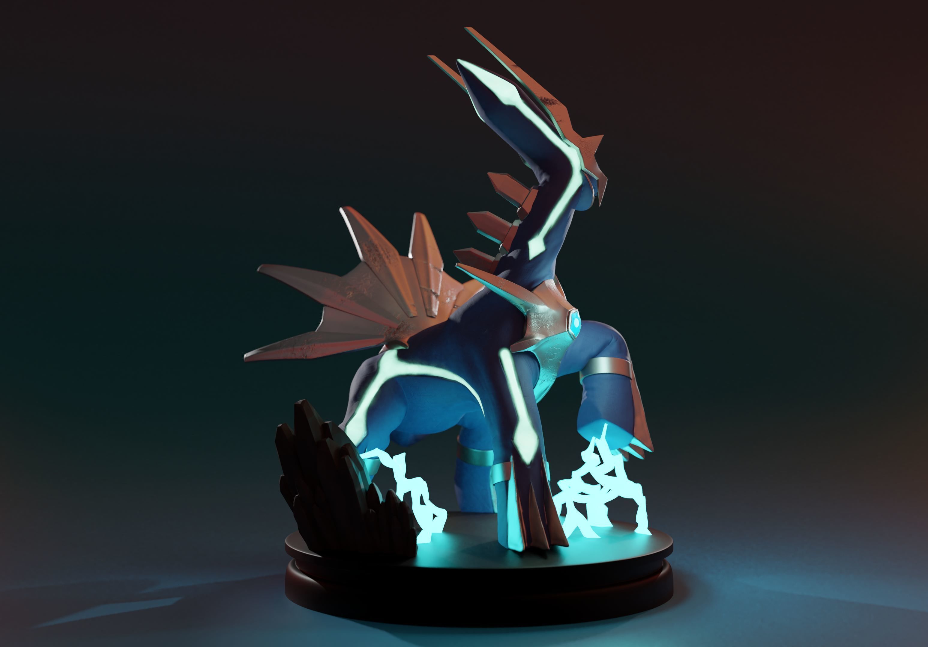 DIALGA - 3D PRINTABLE POKEMON with cuts and as a whole 3D print model_6