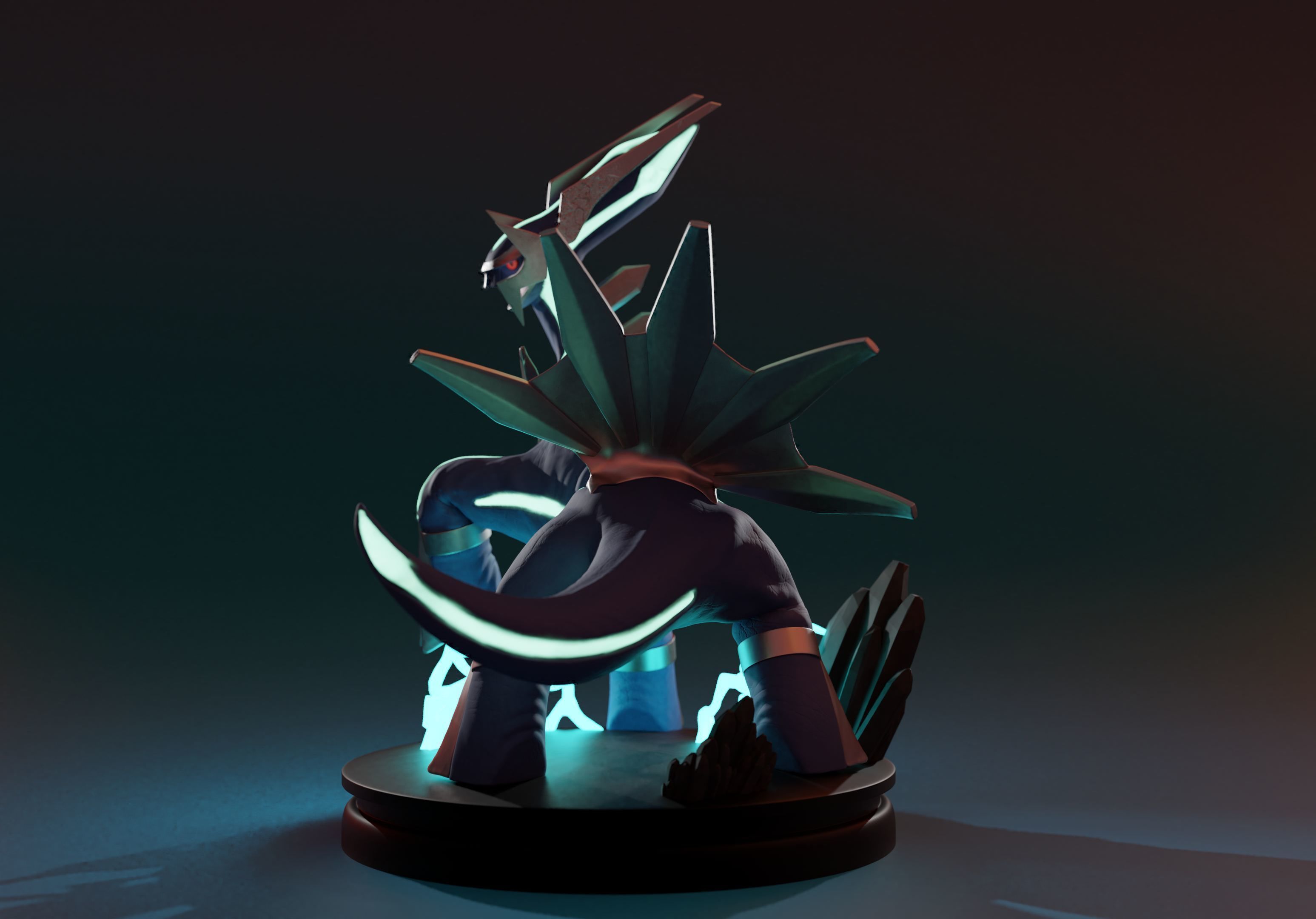DIALGA - 3D PRINTABLE POKEMON with cuts and as a whole 3D print model_3