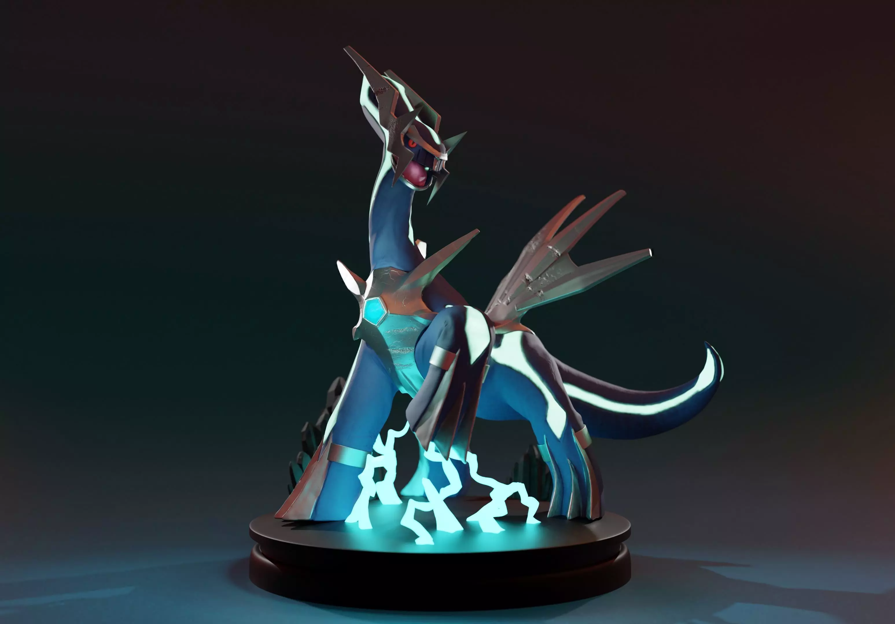 DIALGA - 3D PRINTABLE POKEMON with cuts and as a whole 3D print model_0