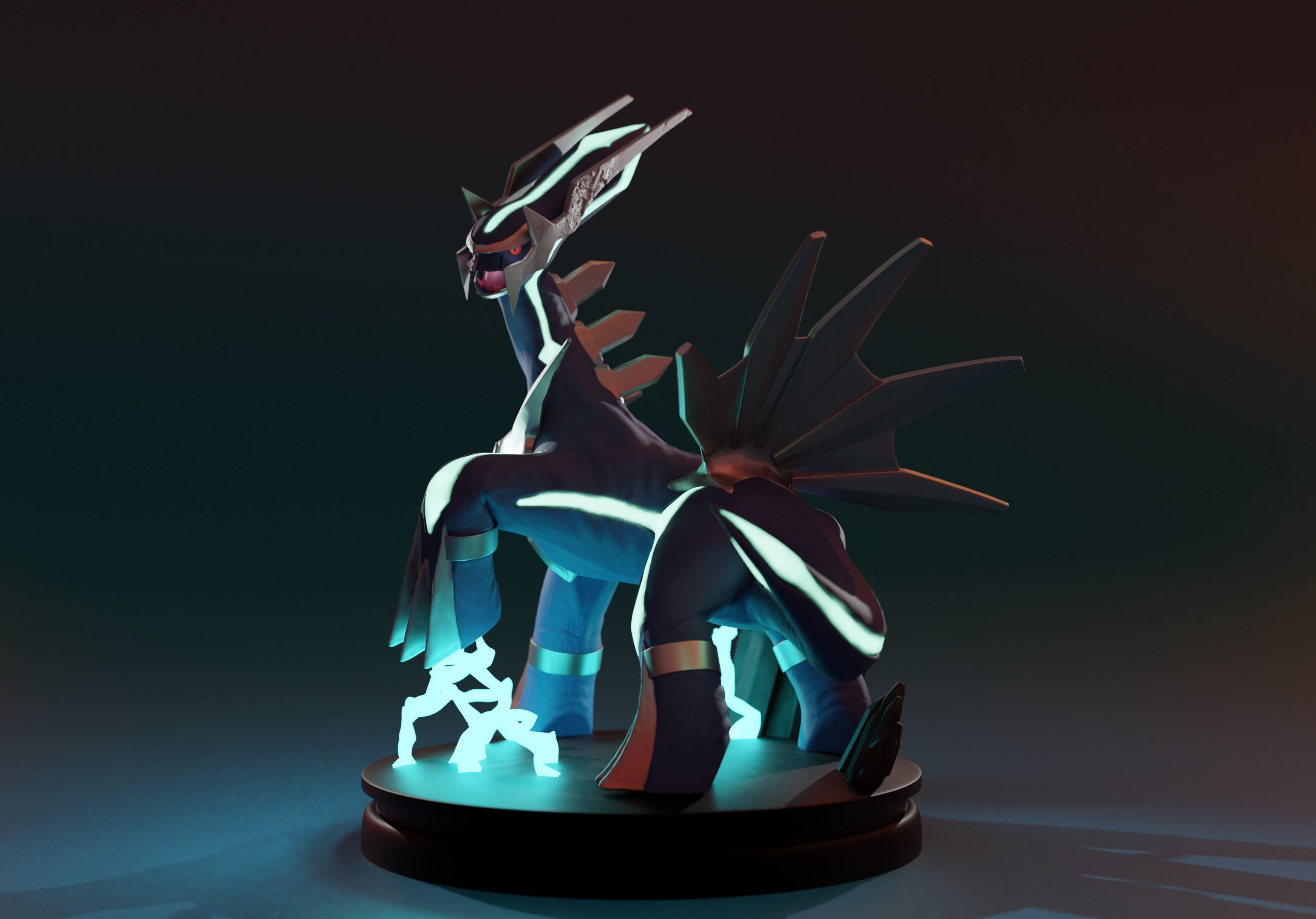 DIALGA - 3D PRINTABLE POKEMON with cuts and as a whole 3D print model_2