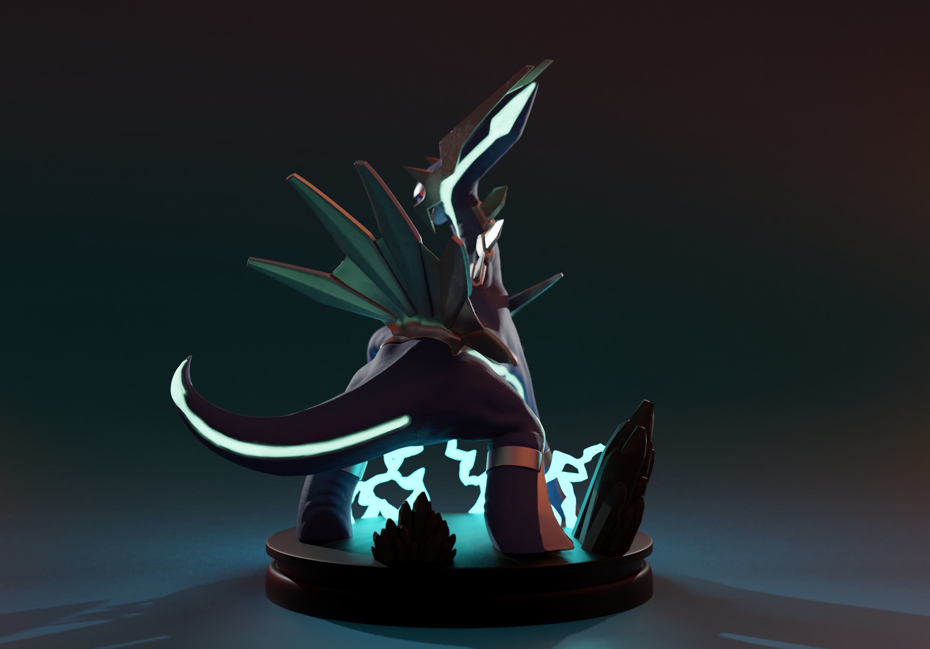 DIALGA - 3D PRINTABLE POKEMON with cuts and as a whole 3D print model_4