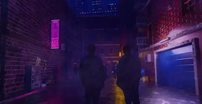 Alley two people in Free 3D model