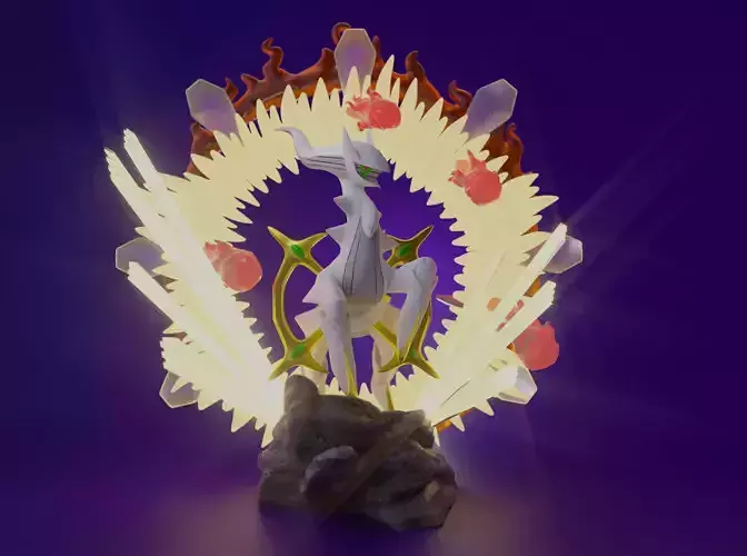 ARCEUS - 3D PRINTABLE POKEMON with cuts and as a whole 3D print model