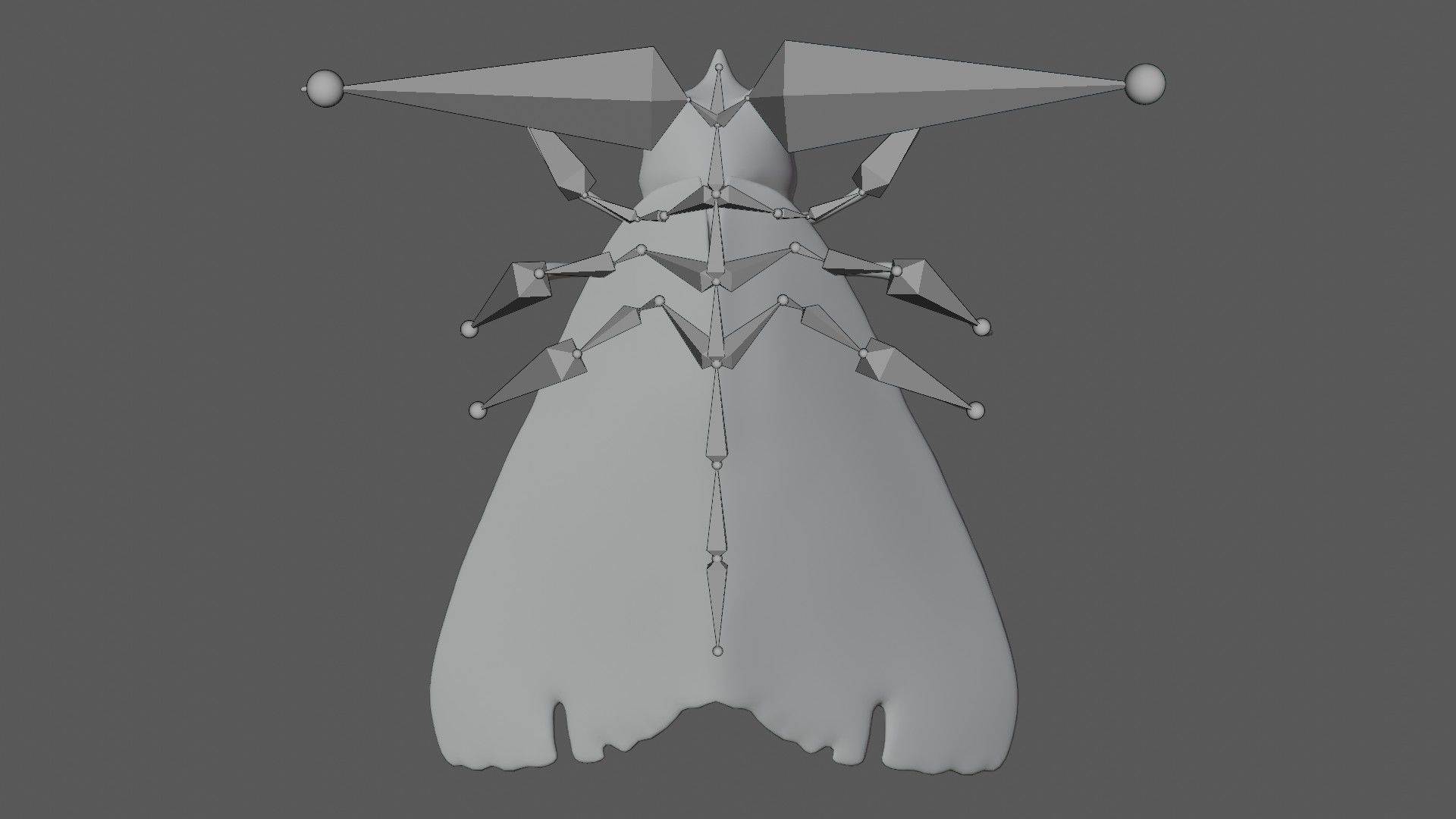 Moth butterfly Low-poly 3D model_8