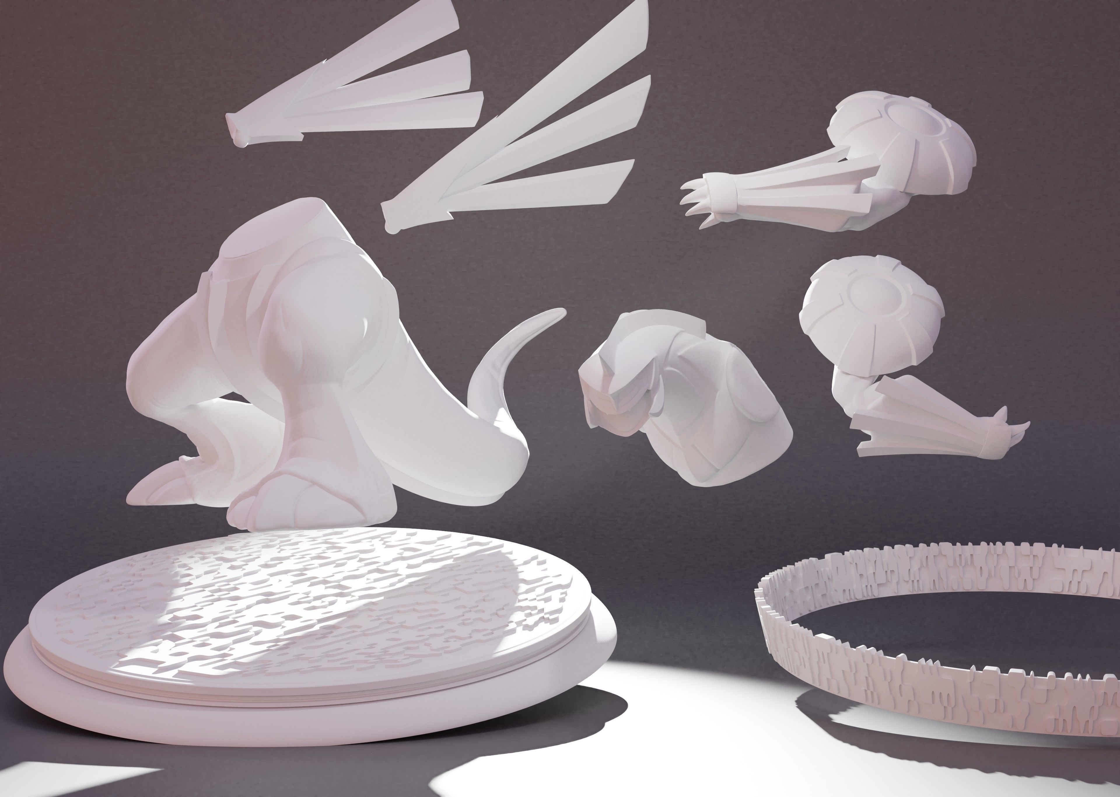 PALKIA- 3D PRINTABLE POKEMON with cuts and as a whole 3D print model_2