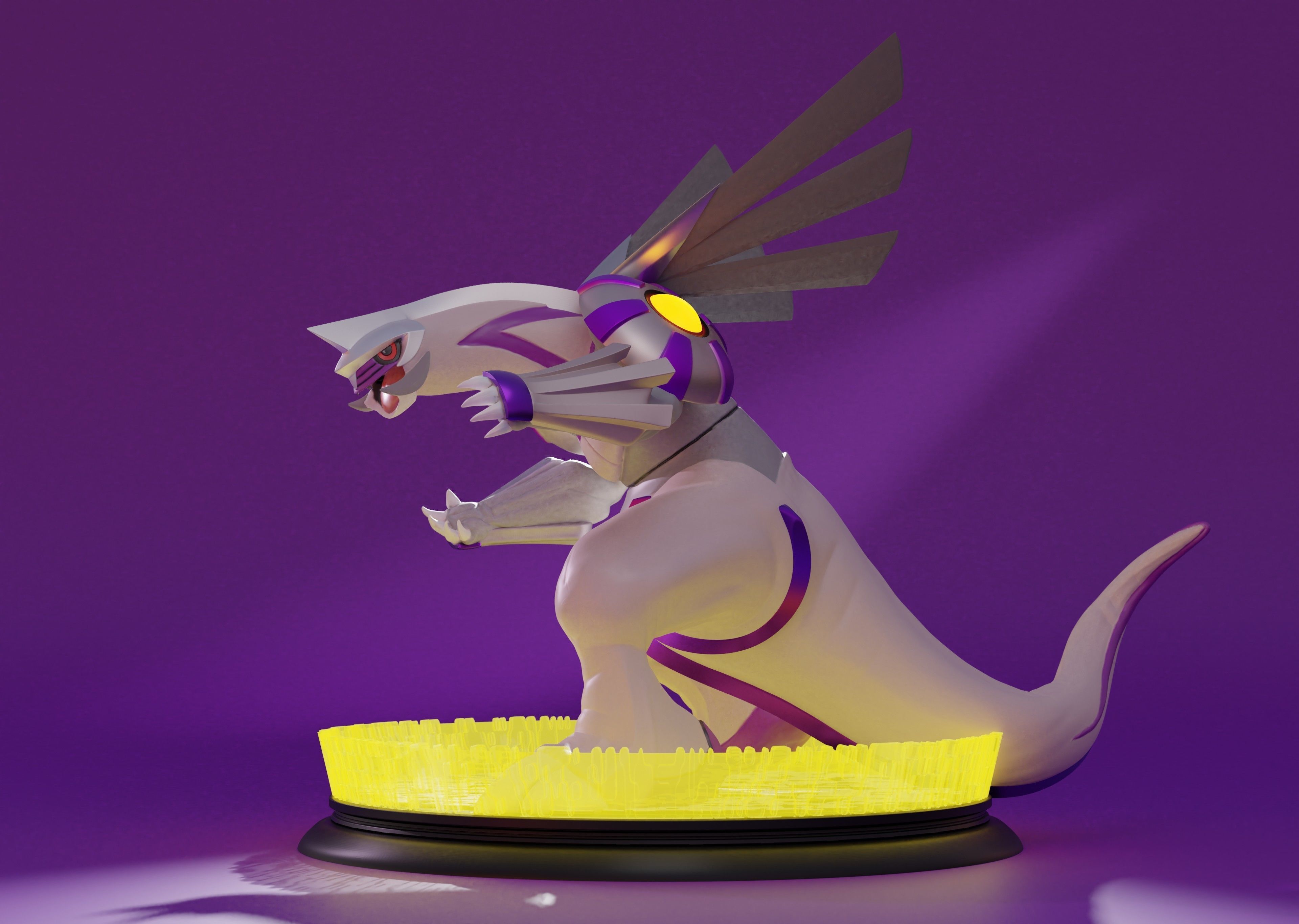 PALKIA- 3D PRINTABLE POKEMON with cuts and as a whole 3D print model_12