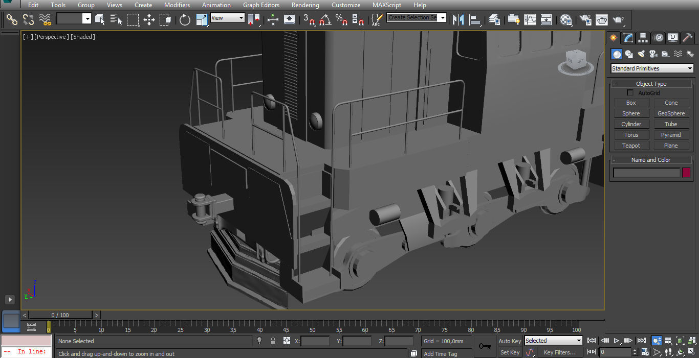 Train engine on tracks 3D model_11