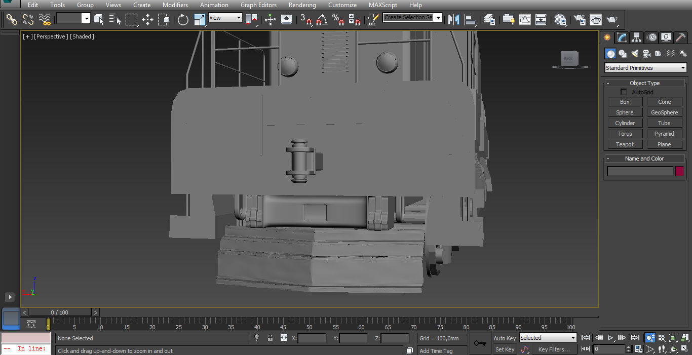 Train engine on tracks 3D model_12