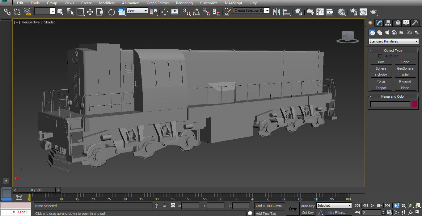 Train engine on tracks 3D model_13