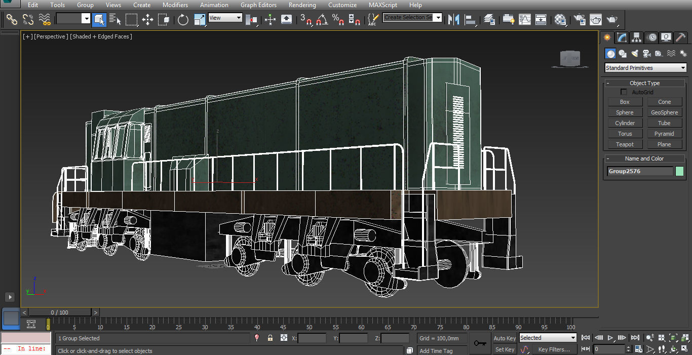 Train engine on tracks 3D model_6