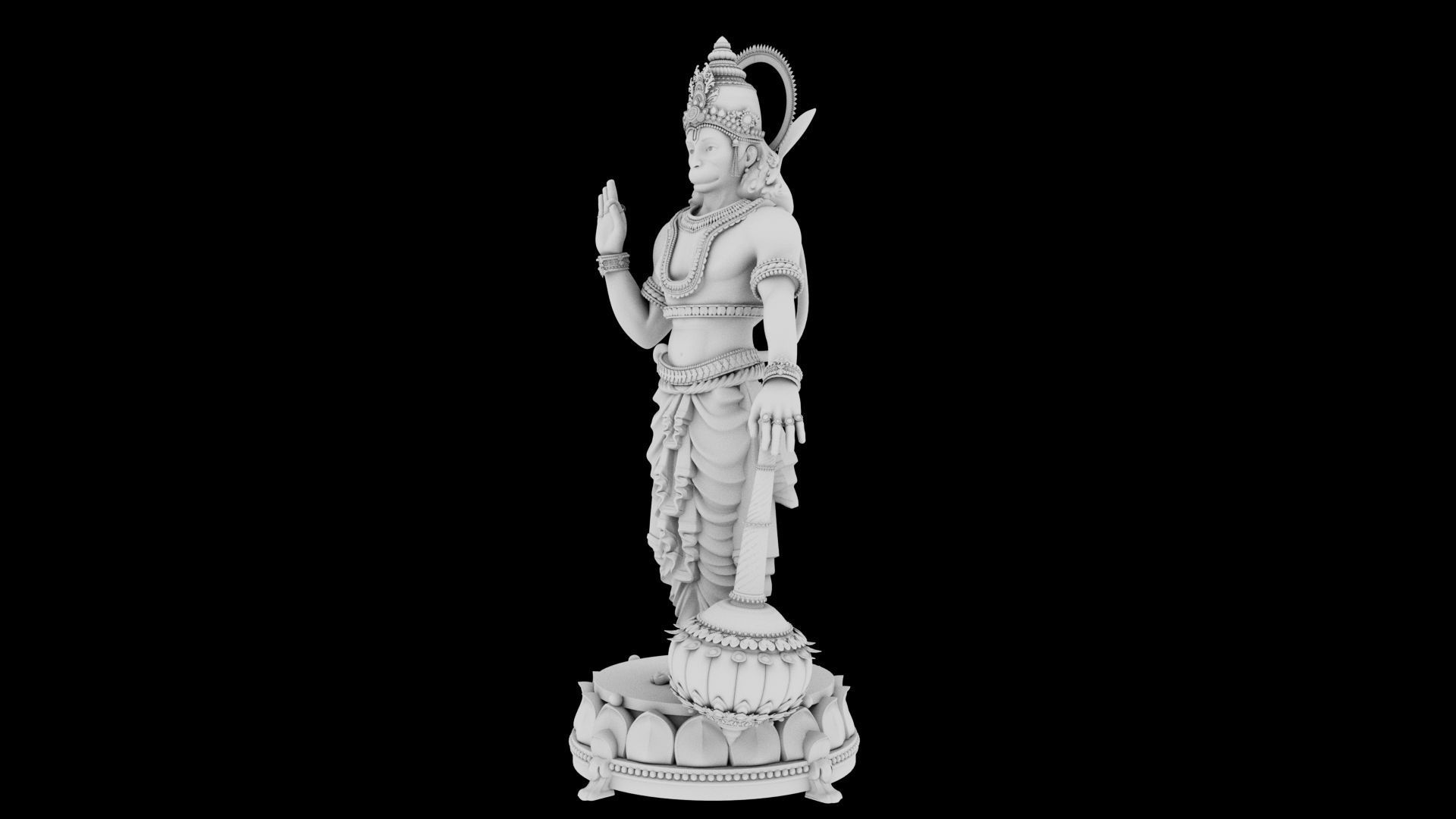 god hanuman  3D model_6