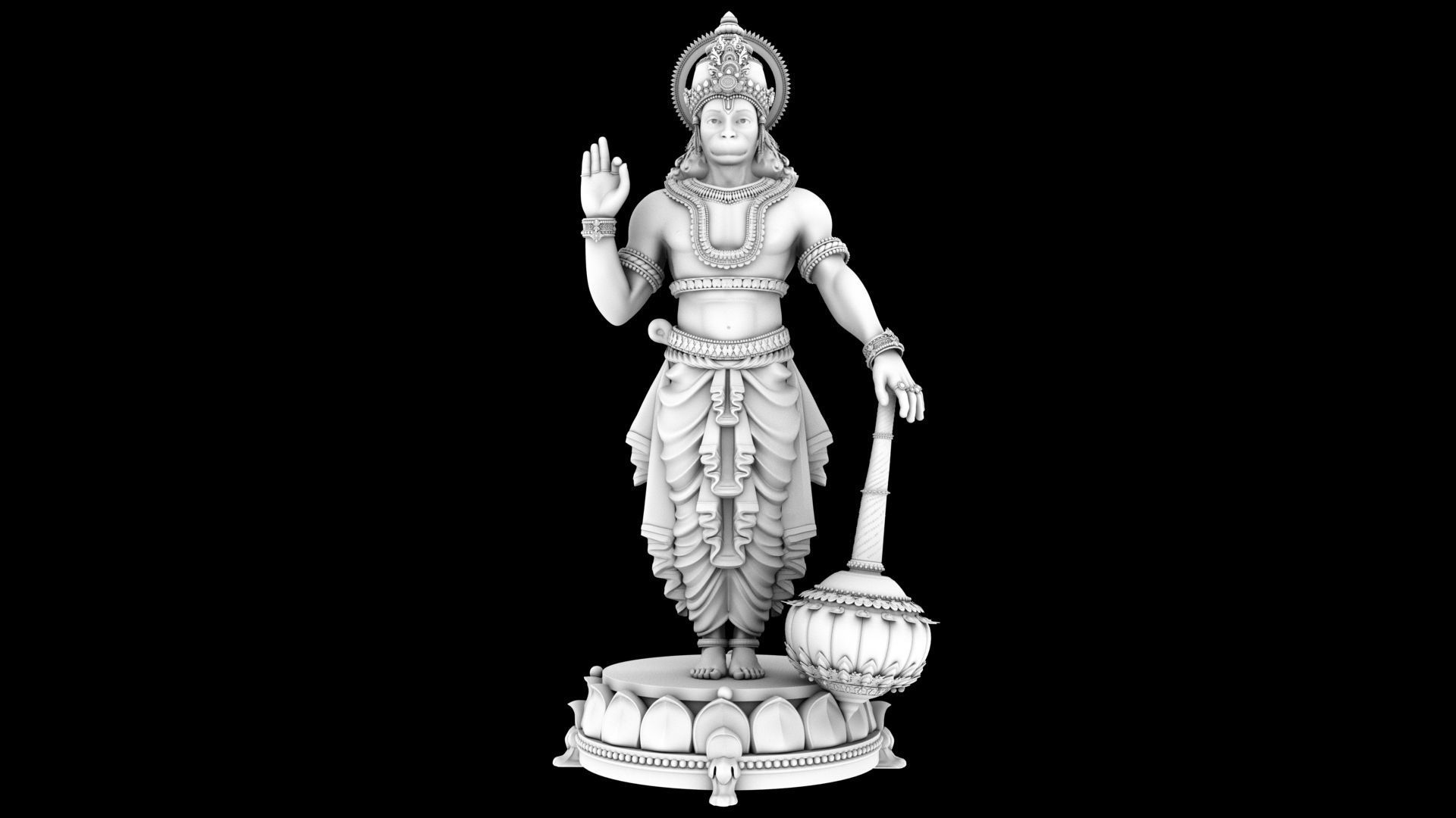 god hanuman  3D model_8