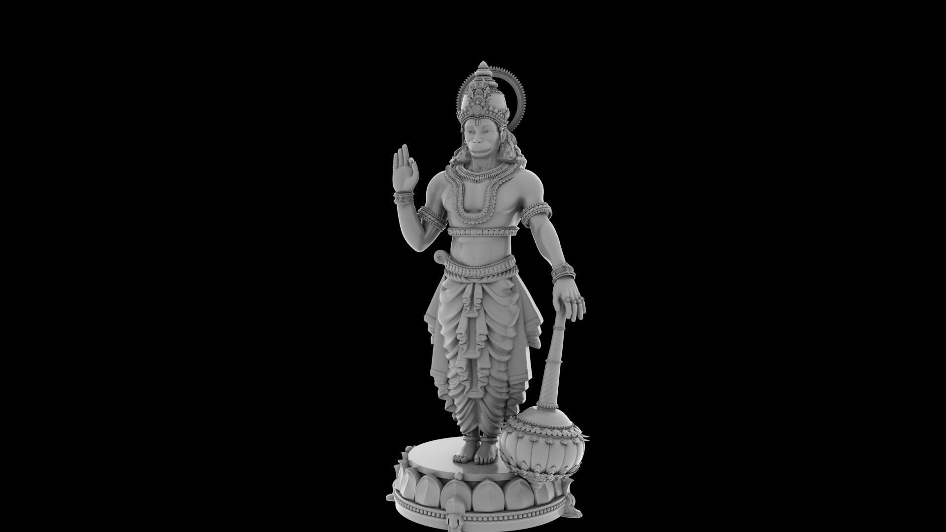 god hanuman  3D model_4