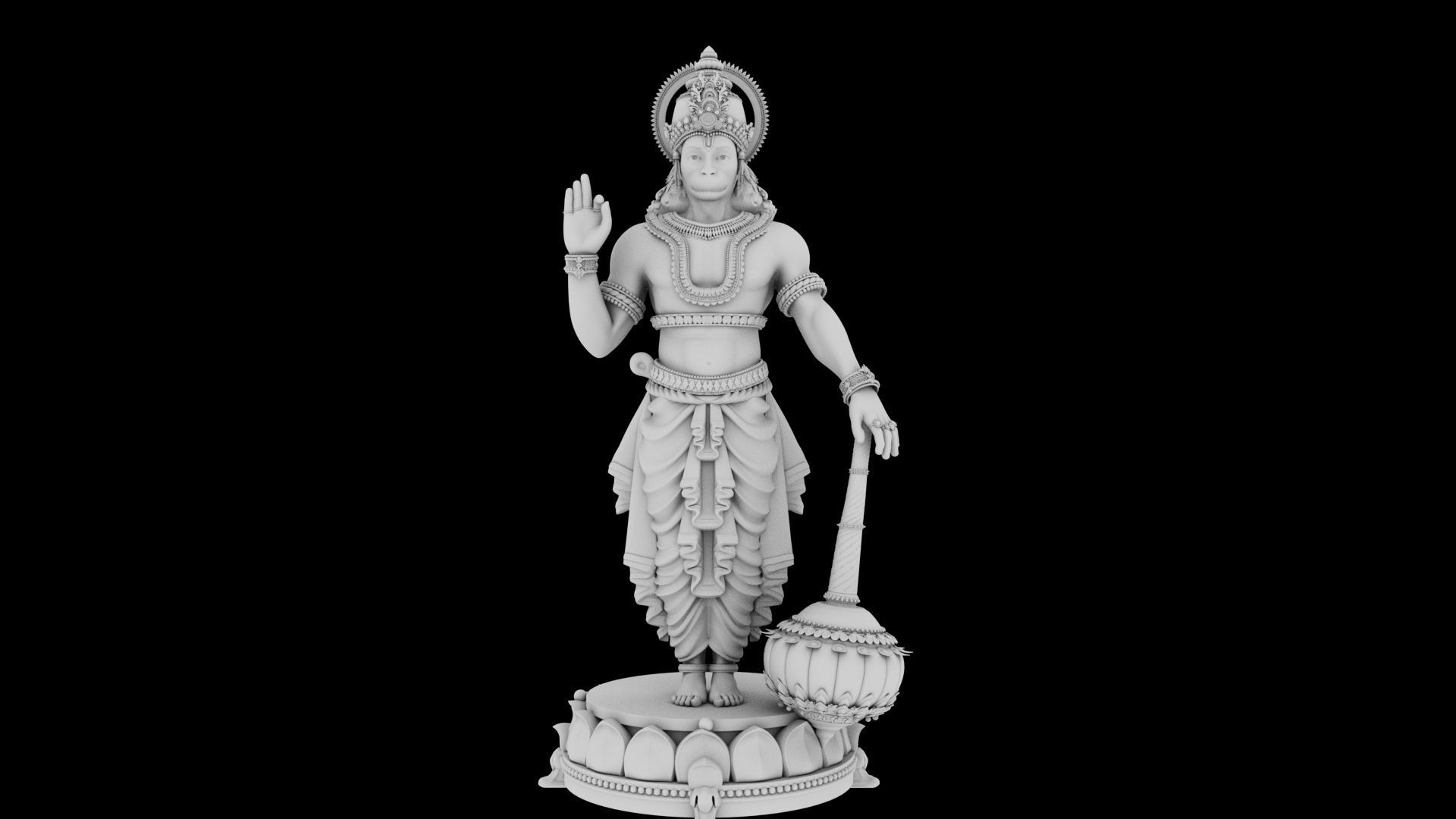 god hanuman  3D model_7