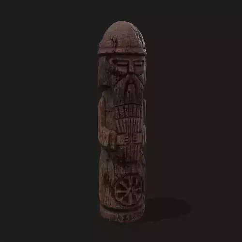 Dazhbog Old Wooden Figure Low-poly 3D model