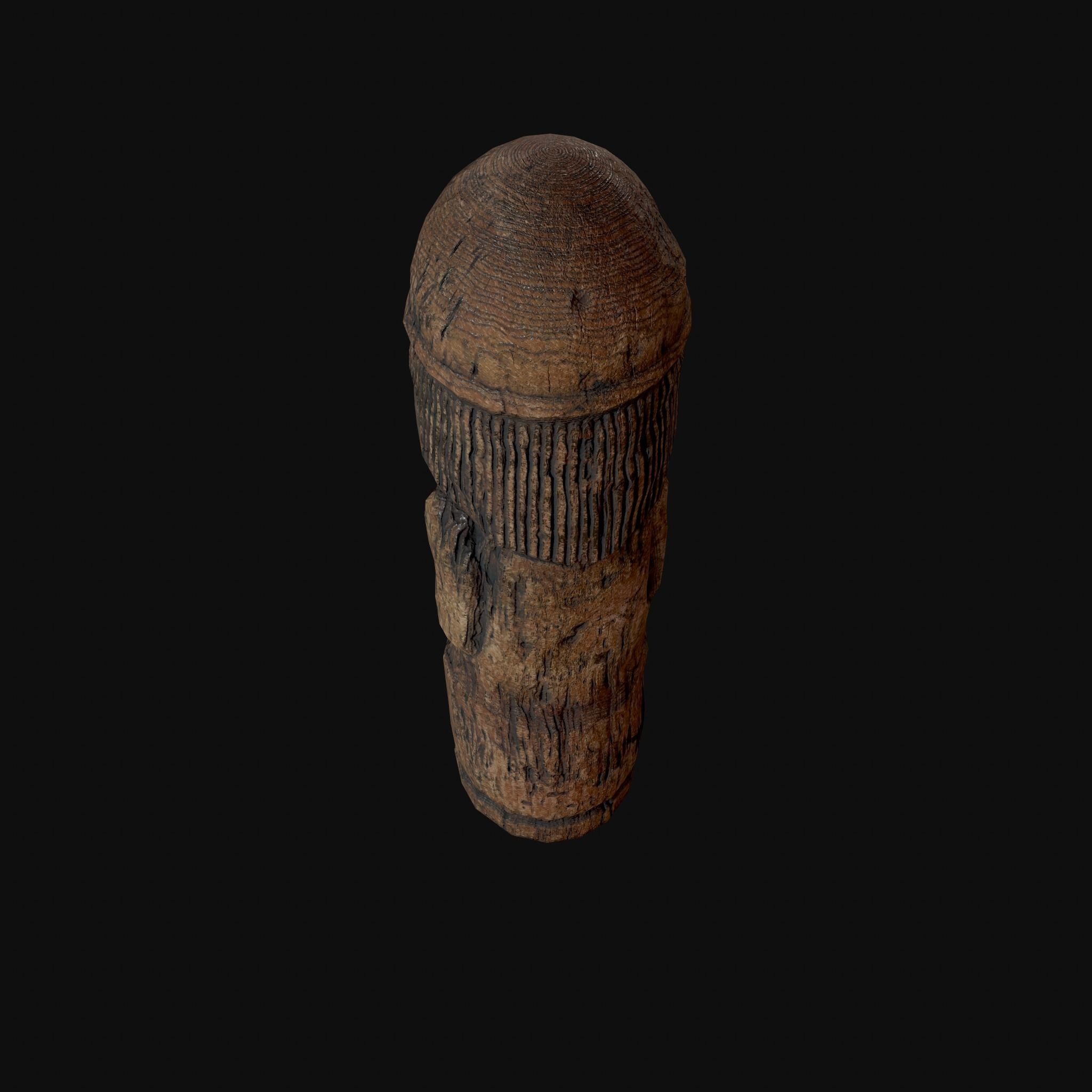 Dazhbog Old Wooden Figure Low-poly 3D model_20