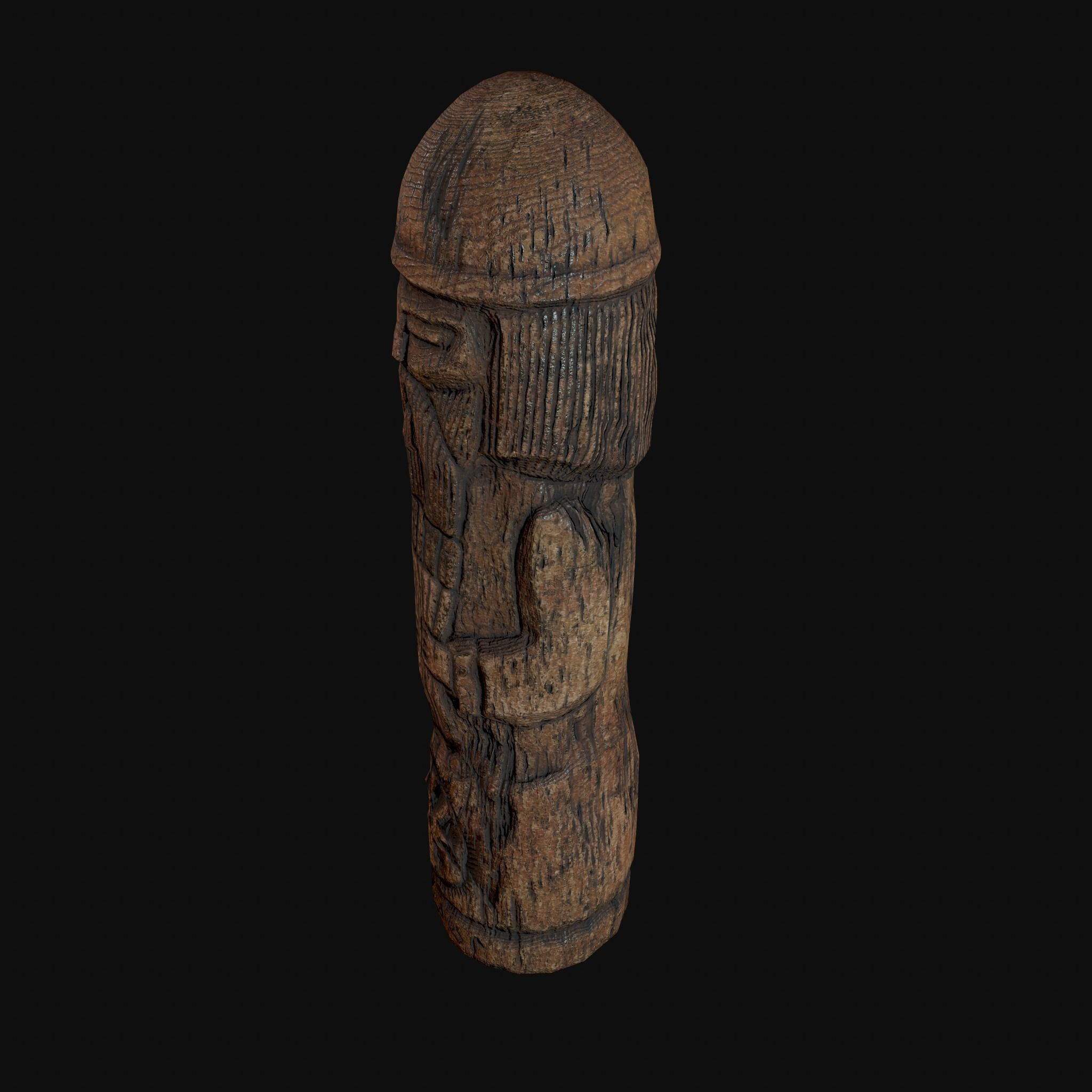 Dazhbog Old Wooden Figure Low-poly 3D model_18