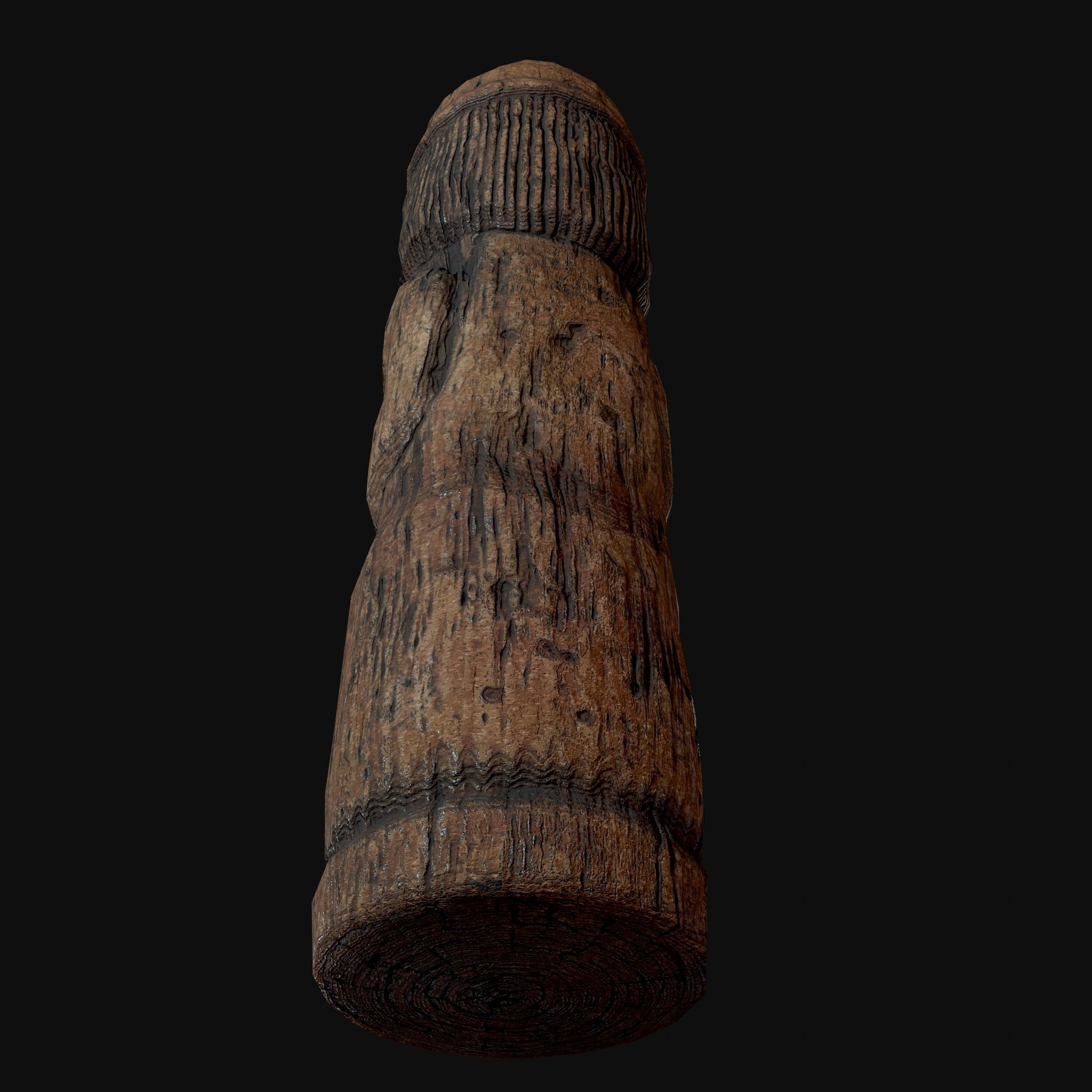 Dazhbog Old Wooden Figure Low-poly 3D model_25