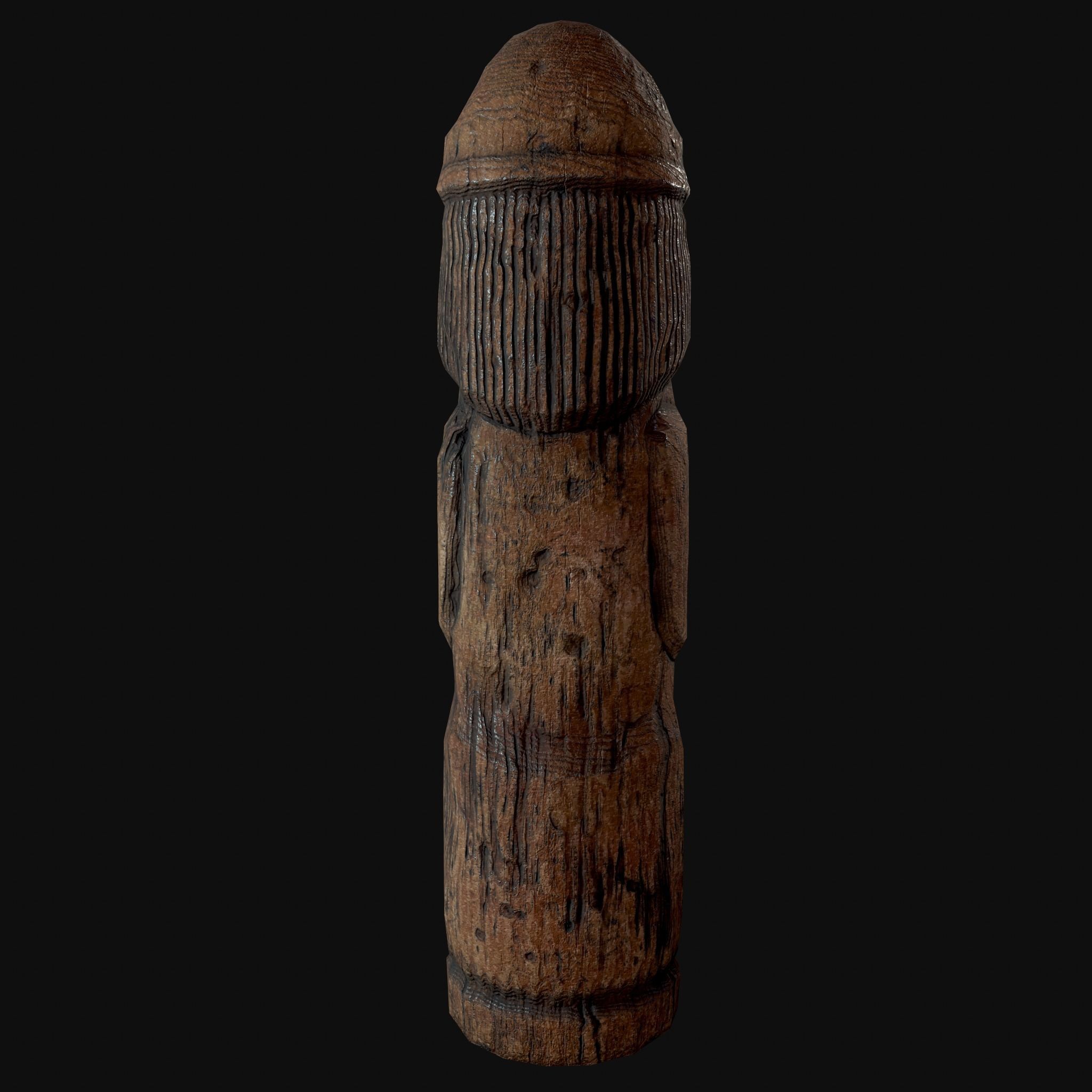 Dazhbog Old Wooden Figure Low-poly 3D model_13