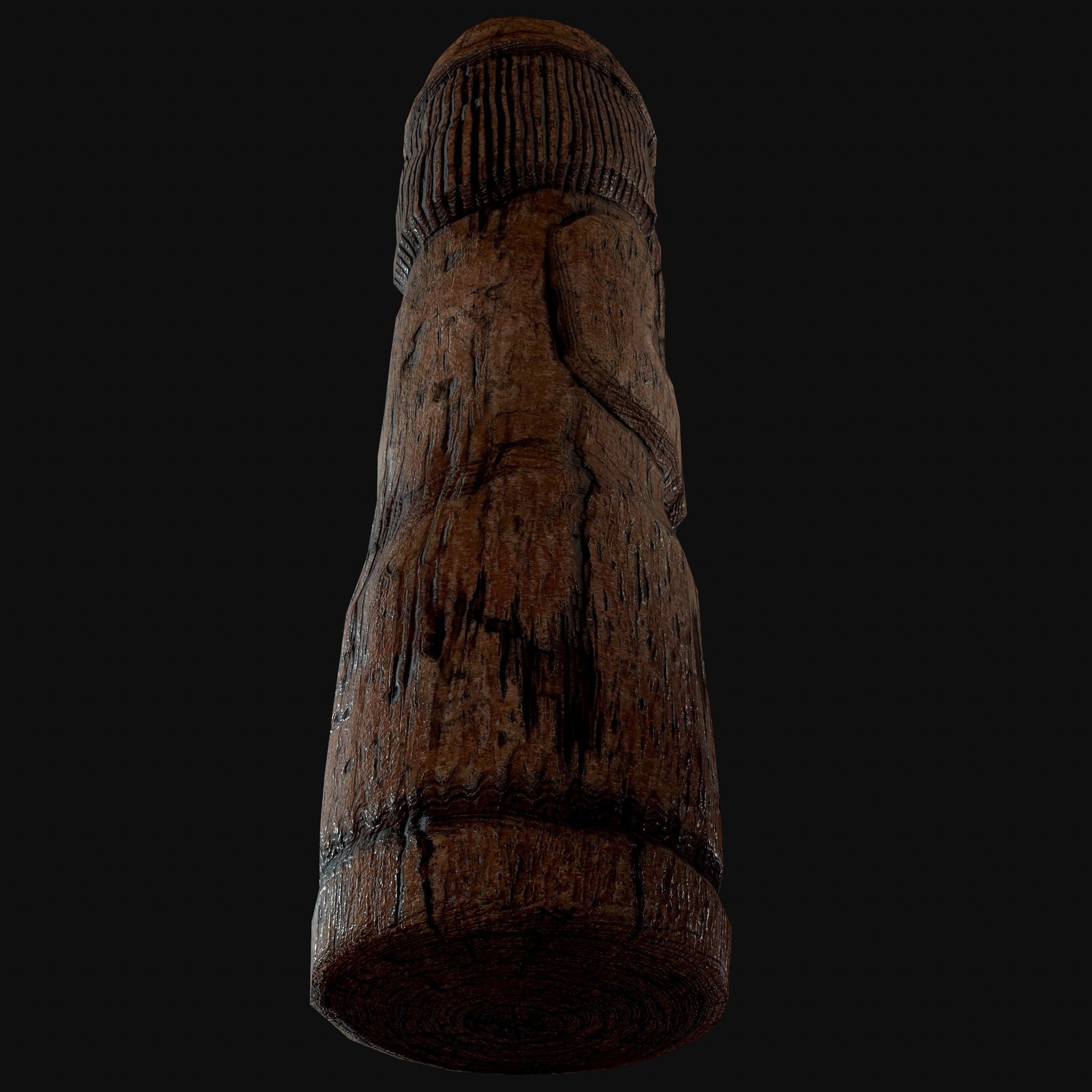 Dazhbog Old Wooden Figure Low-poly 3D model_26