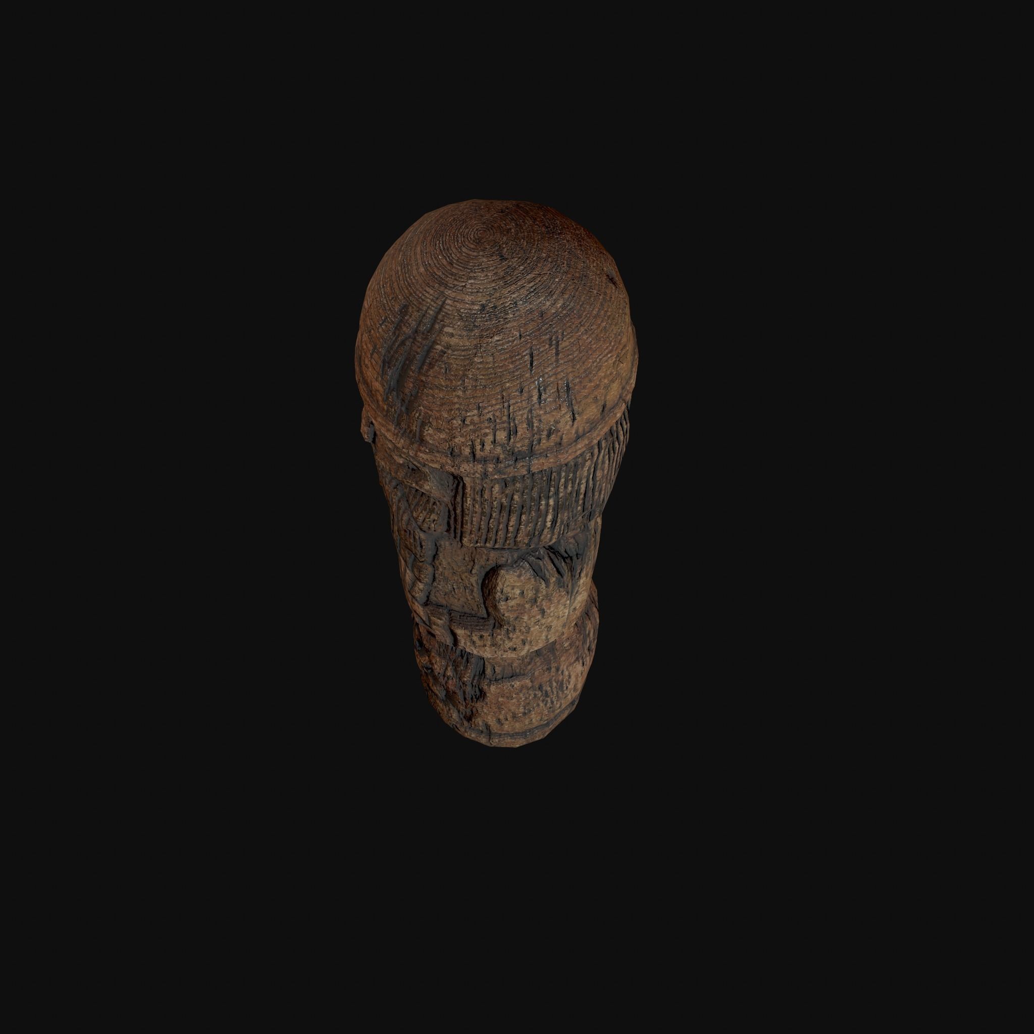 Dazhbog Old Wooden Figure Low-poly 3D model_19