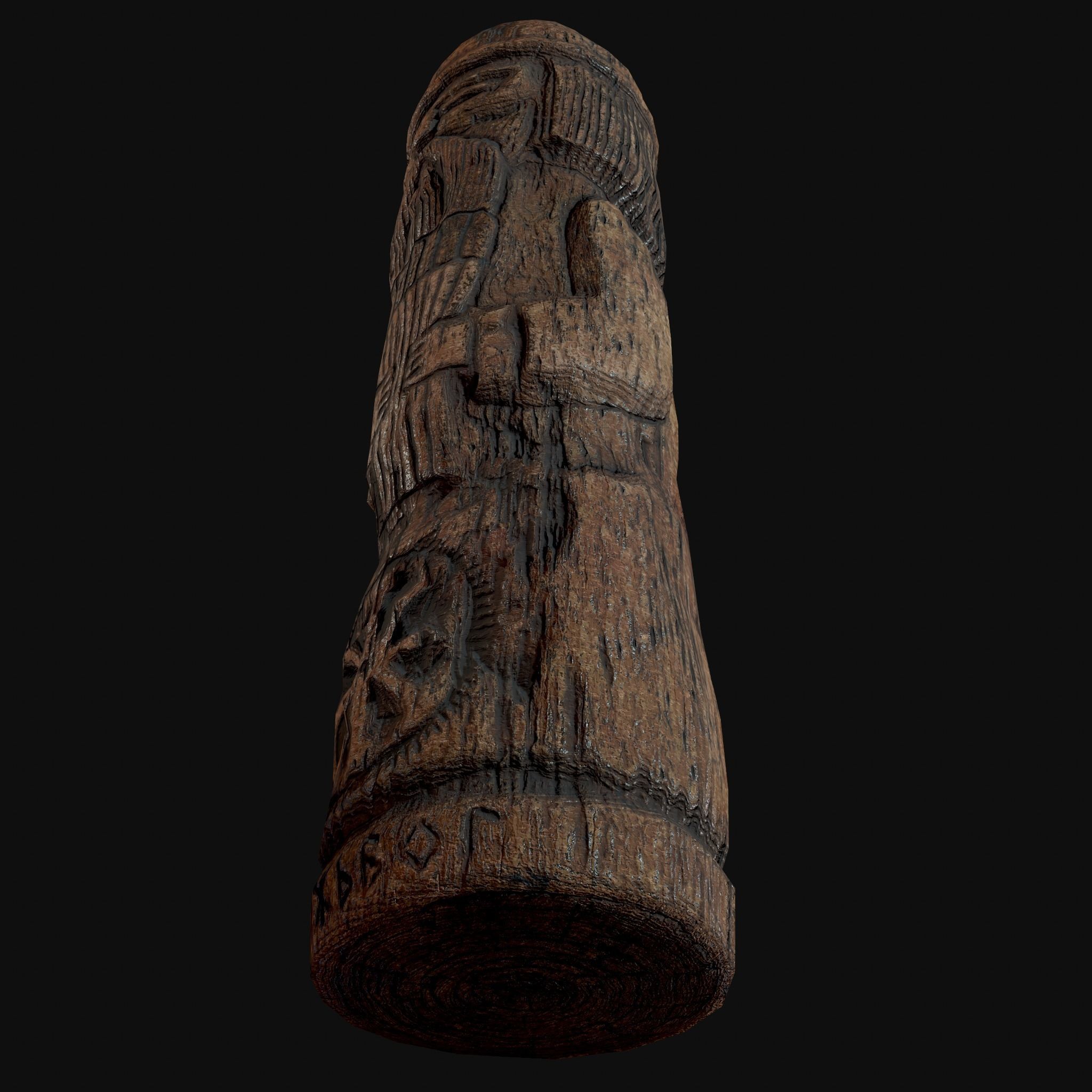 Dazhbog Old Wooden Figure Low-poly 3D model_24