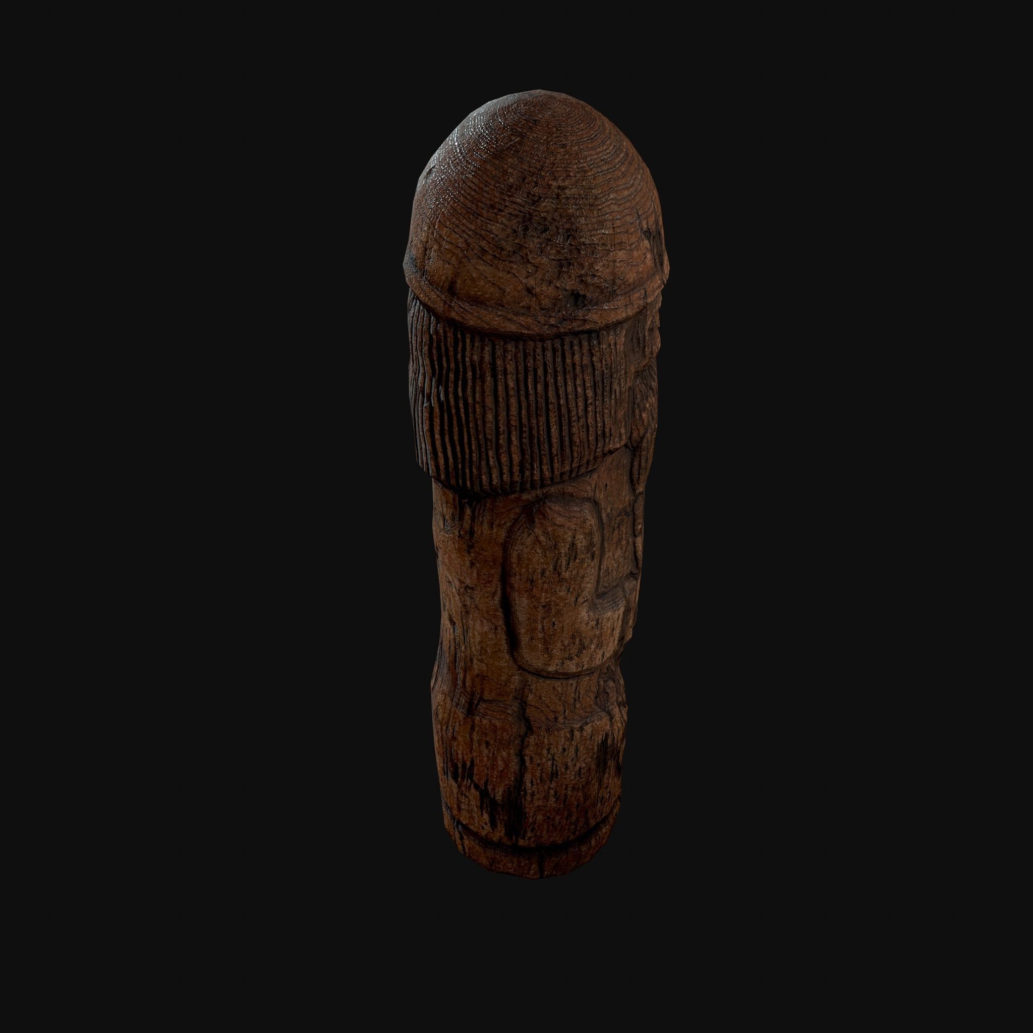 Dazhbog Old Wooden Figure Low-poly 3D model_21