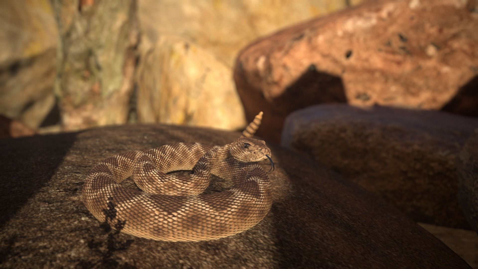 Rattlesnake Low-poly 3D model_3