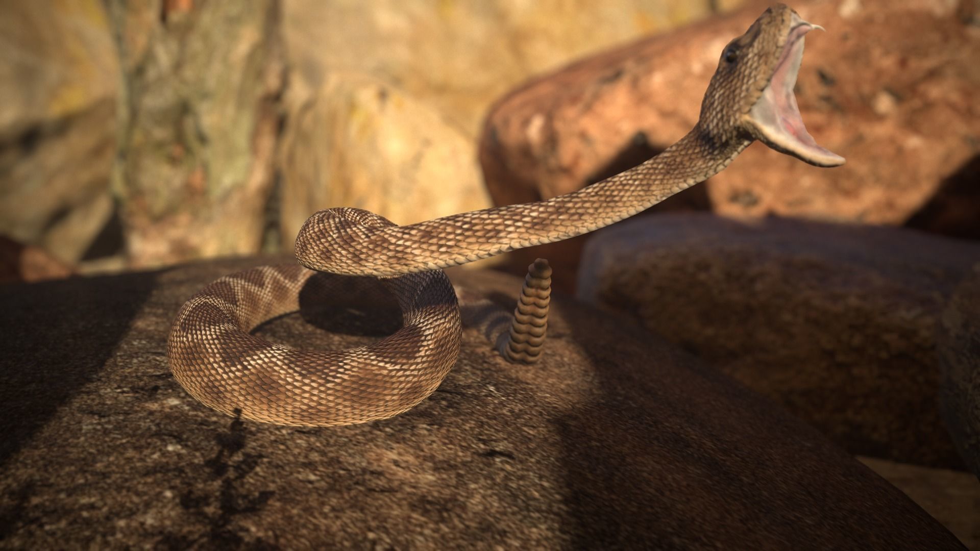 Rattlesnake Low-poly 3D model_5