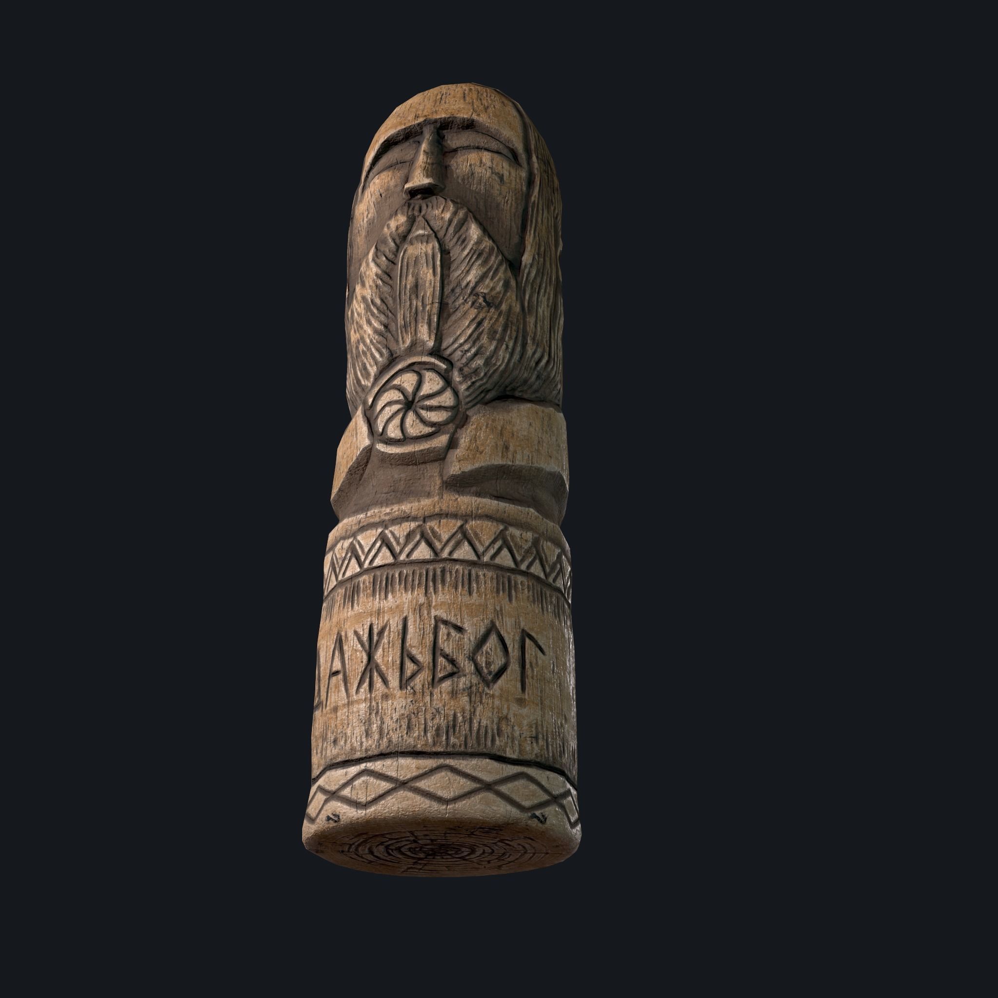 Dazhbog Statue Low-poly 3D model_20