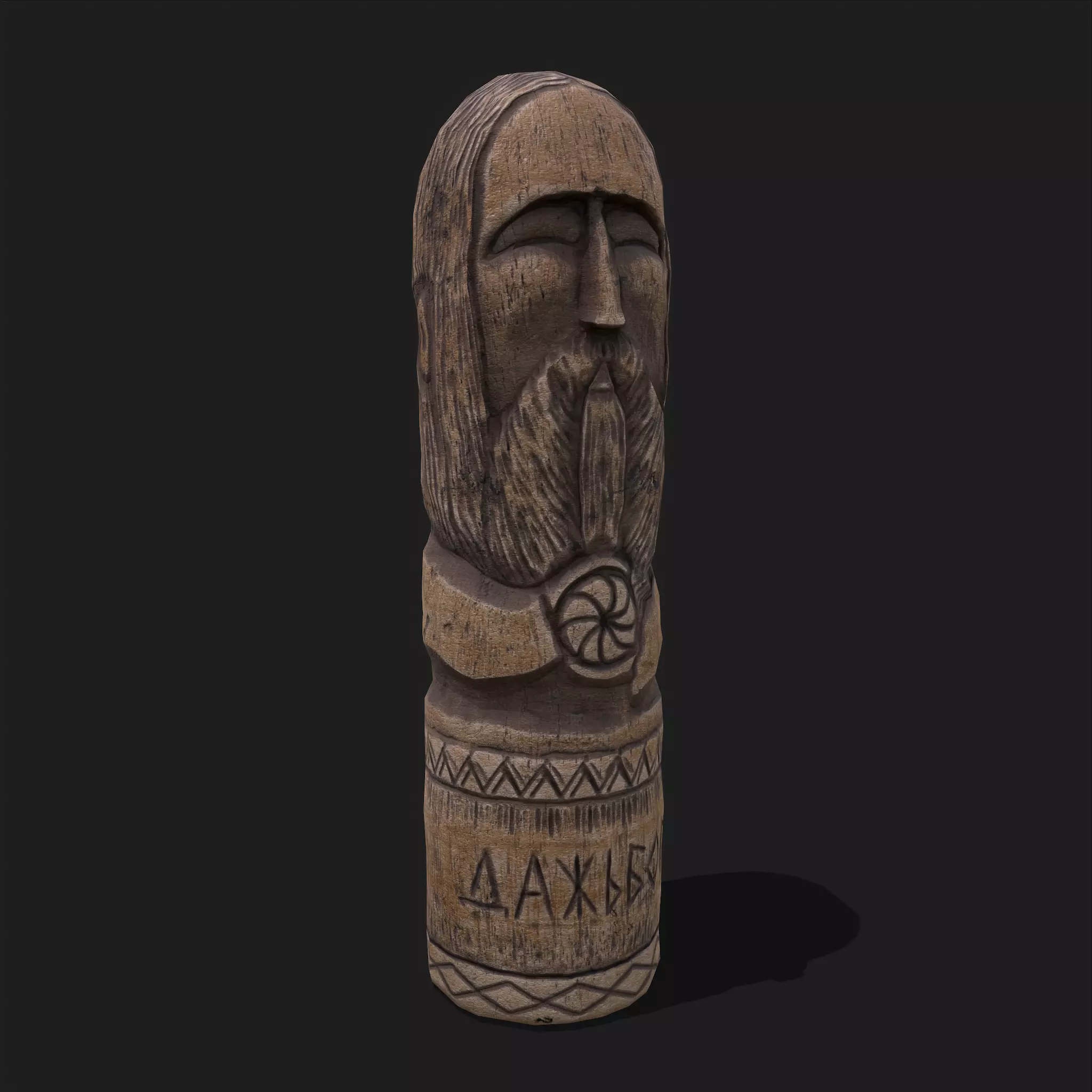 Dazhbog Statue Low-poly 3D model_0