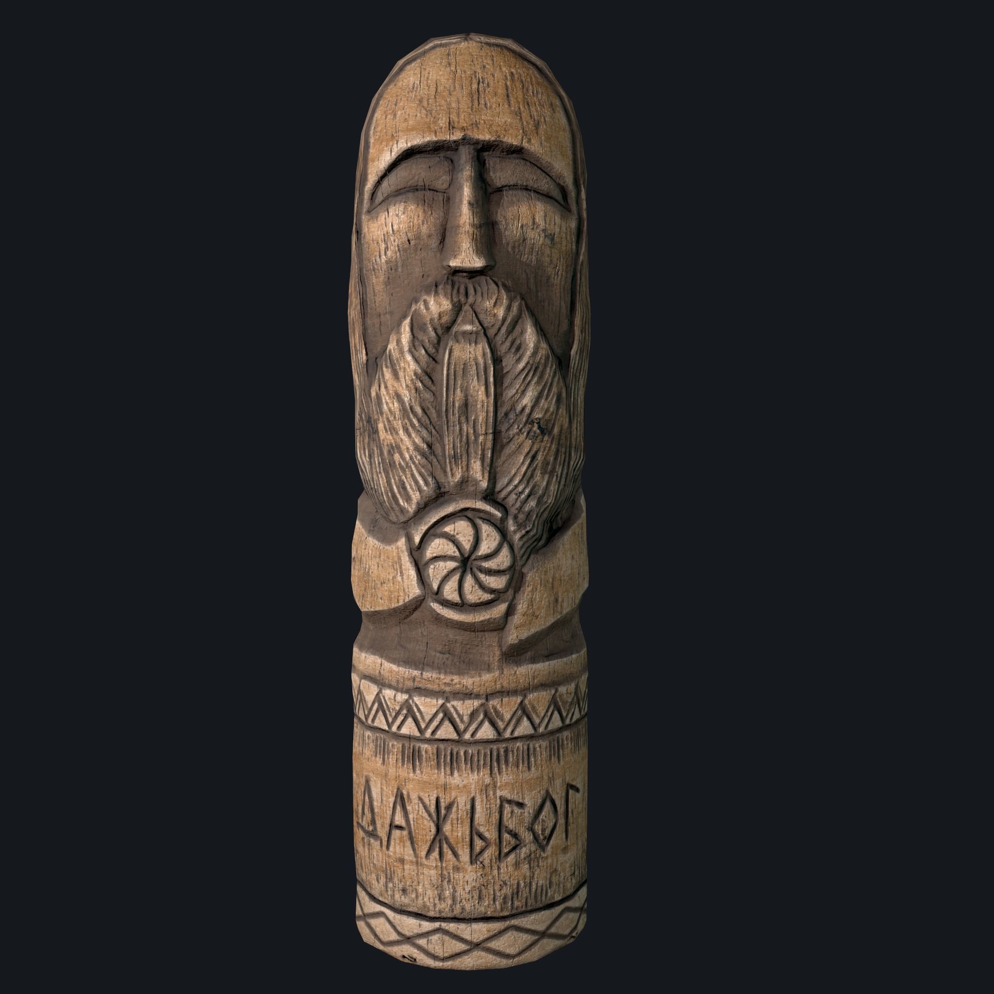 Dazhbog Statue Low-poly 3D model_7