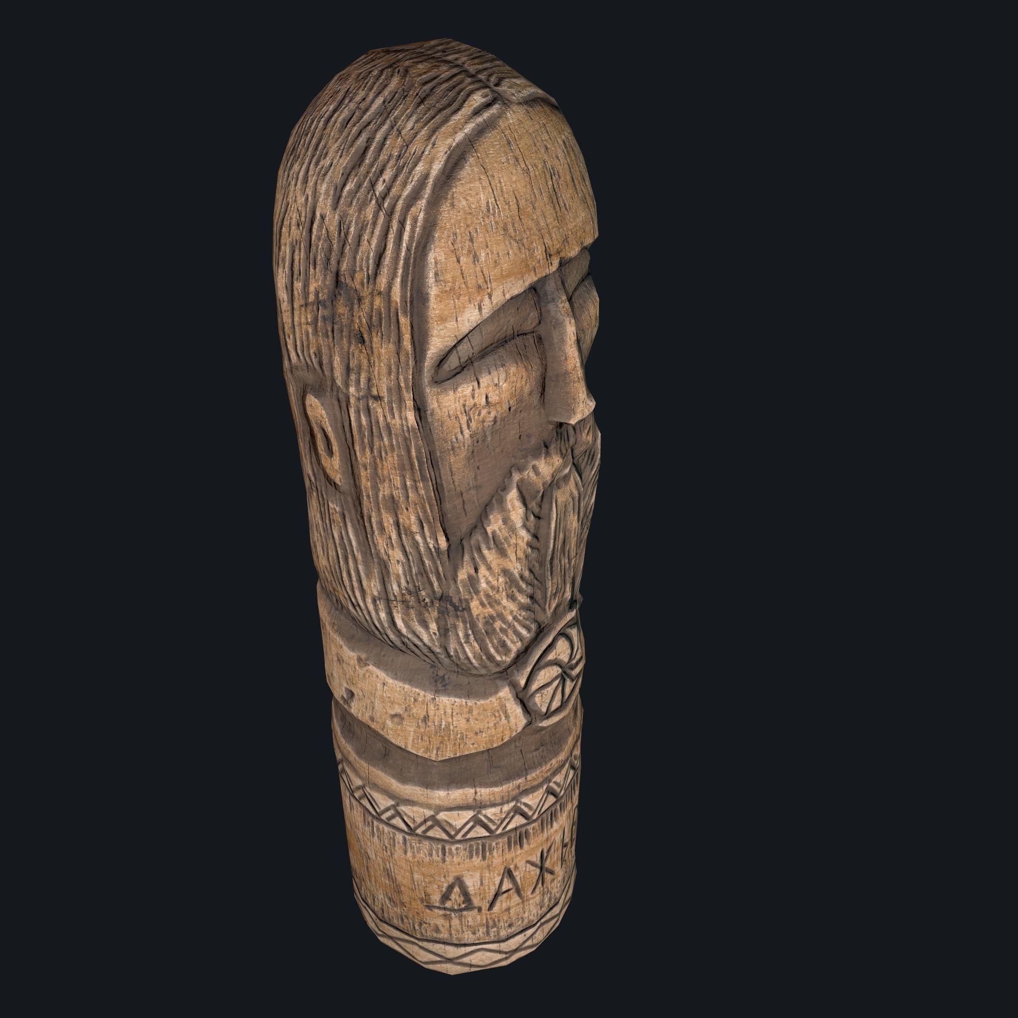 Dazhbog Statue Low-poly 3D model_13