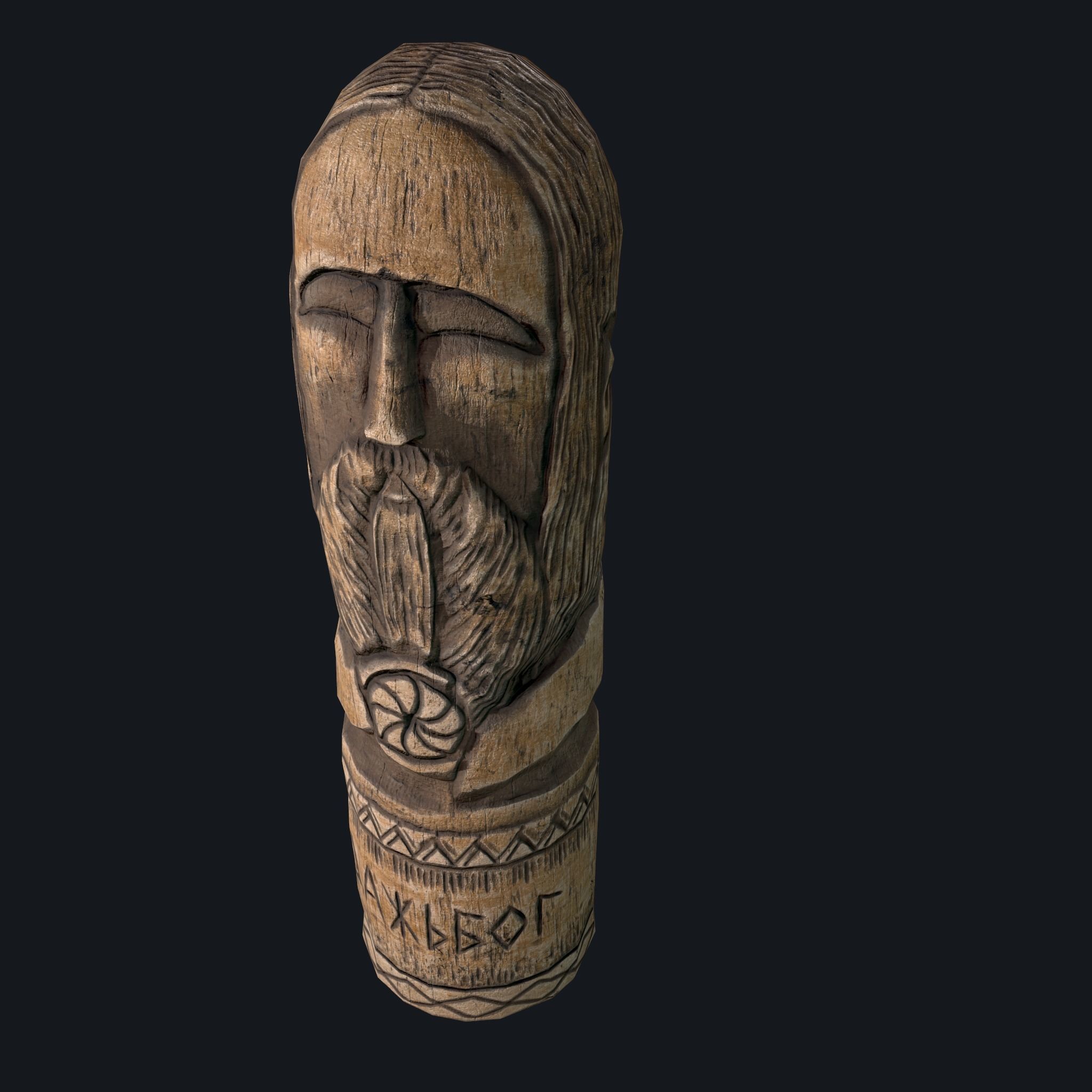 Dazhbog Statue Low-poly 3D model_6